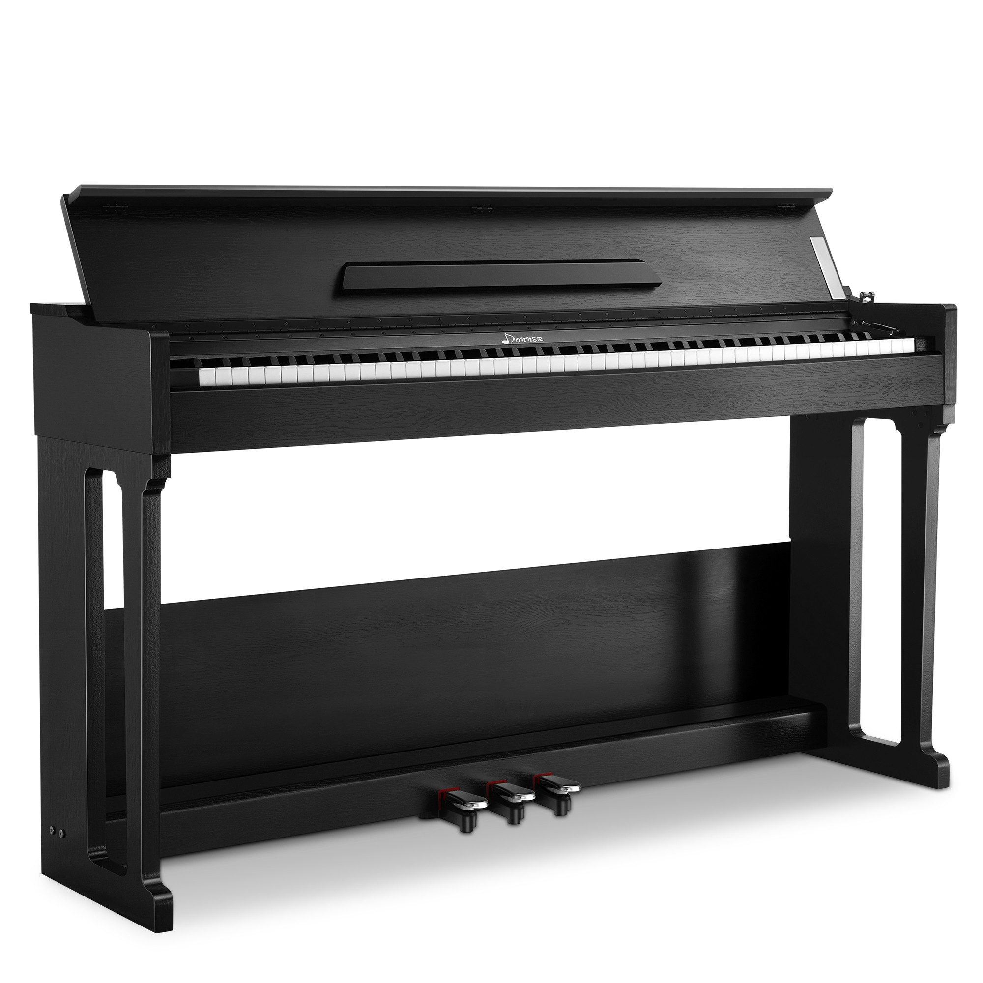 Donner Digitalpiano E-Piano 88 gewichtete Tasten Digitalpiano mit Hammermechanik DDP-90 (Set, mit Möbelständer, 3 Pedalen, USB MIDI), für Anfänger Professionelle Drei Pedale
