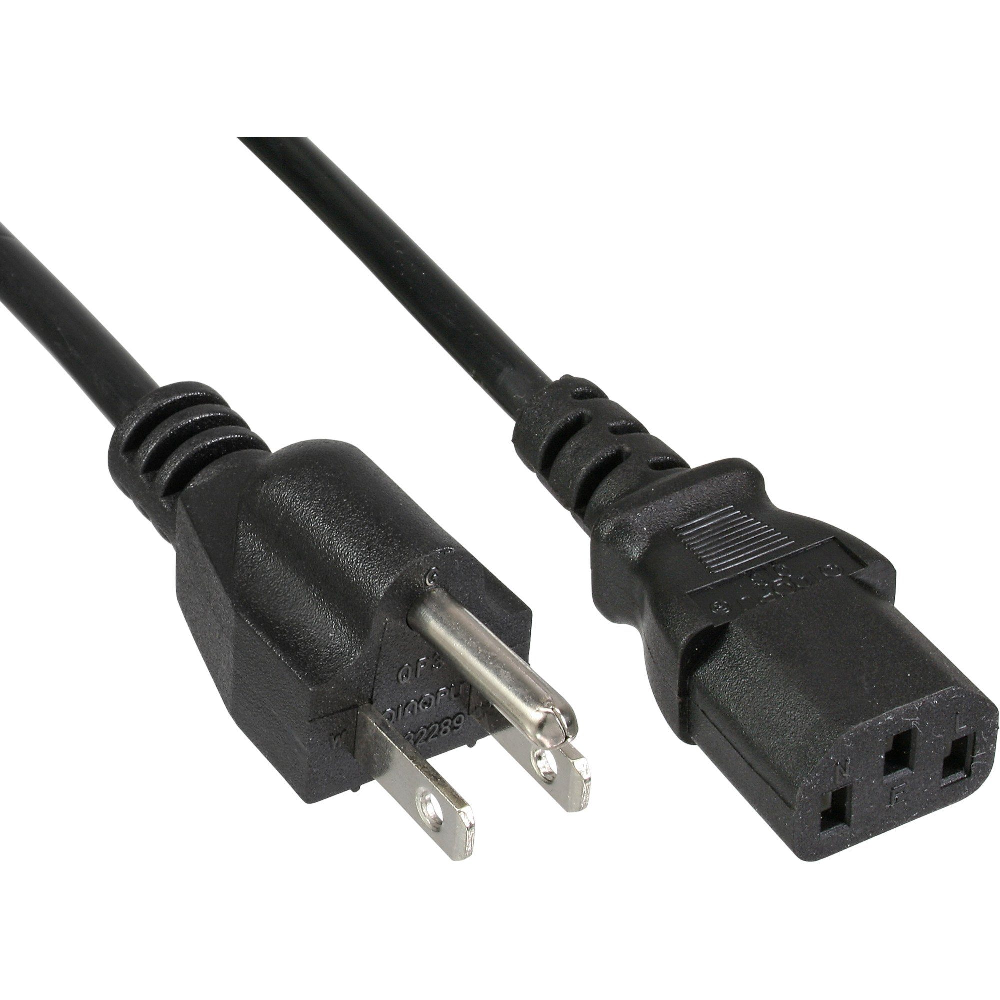 USA Stromkabel auf INTOS Netzkabel, InLine® C13, ELECTRONIC Kaltgerätestecker AG 3,0m Netzstecker