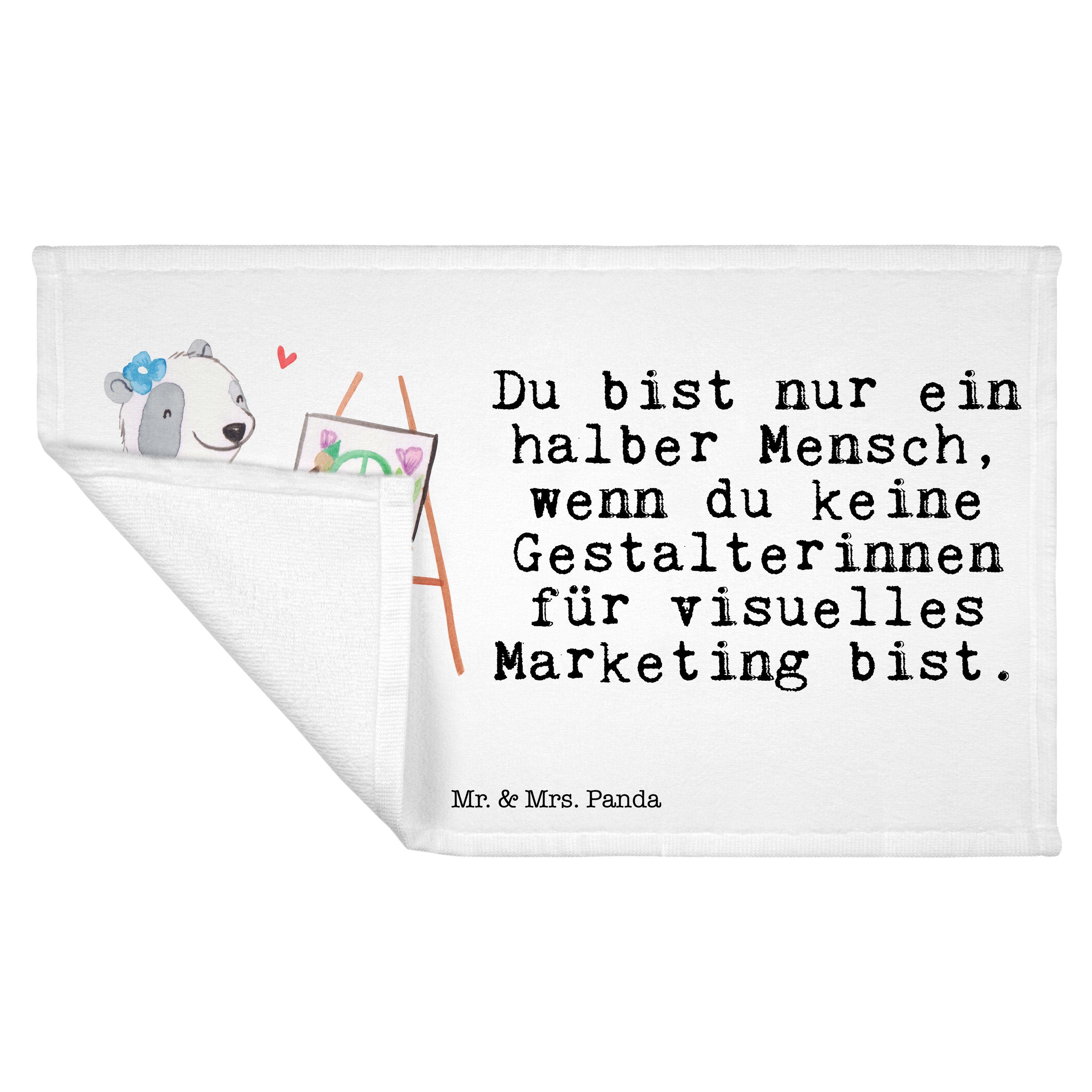 Geschenk, Panda - Weiß - Herz Ki, Handtuch Mr. (1-St) Gestalterinnen mit Mrs. & Marketing visuelles für