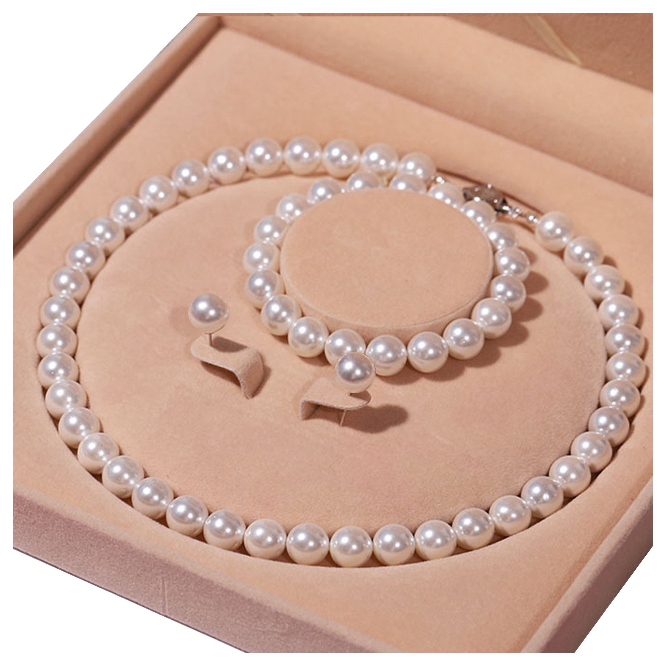 Perlenketten-Set 4/5mm, 7/8mm, 9/10mm, Perlenketten-Set Sterling Silber Perlenkette