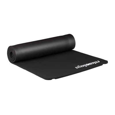 relaxdays Yogamatte Yogamatte 1 cm dick einfarbig, Schwarz