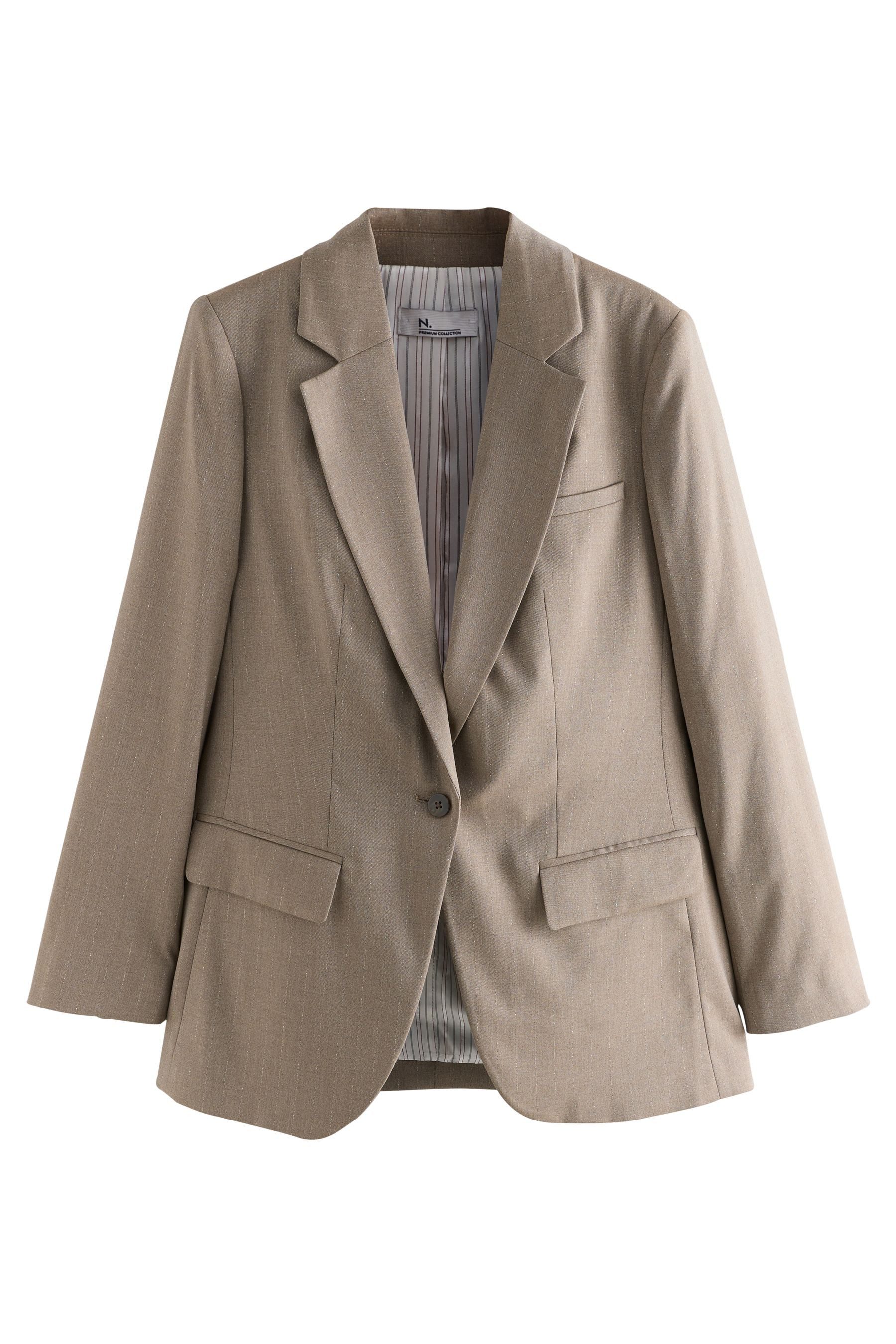 Jackenblazer Strukturierter, einreihiger Blazer mit Streifen