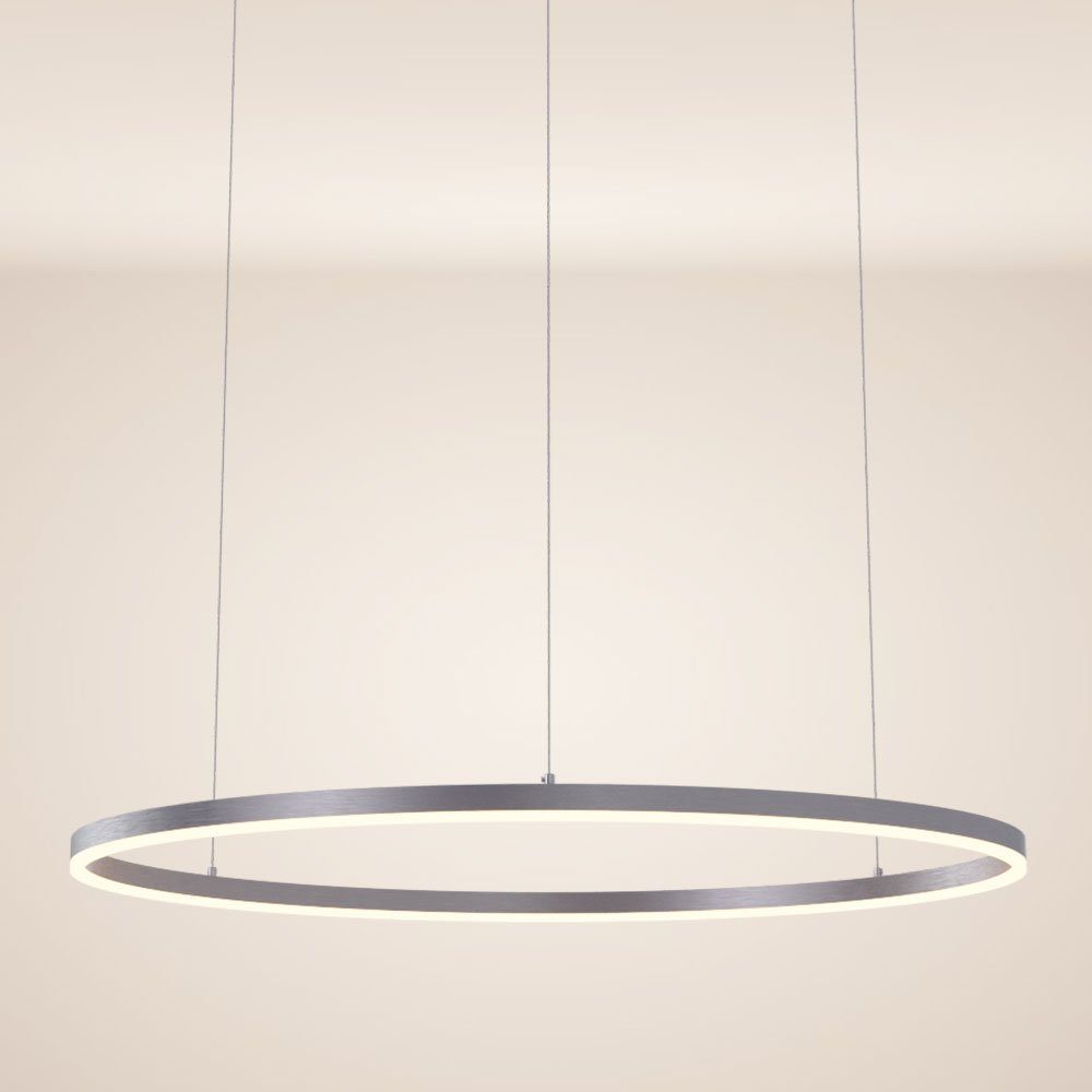 s.luce Pendelleuchte LED direkt Ring indirekt 5m Aluminium, Warmweiß oder Abhängung 100 Pendelleuchte