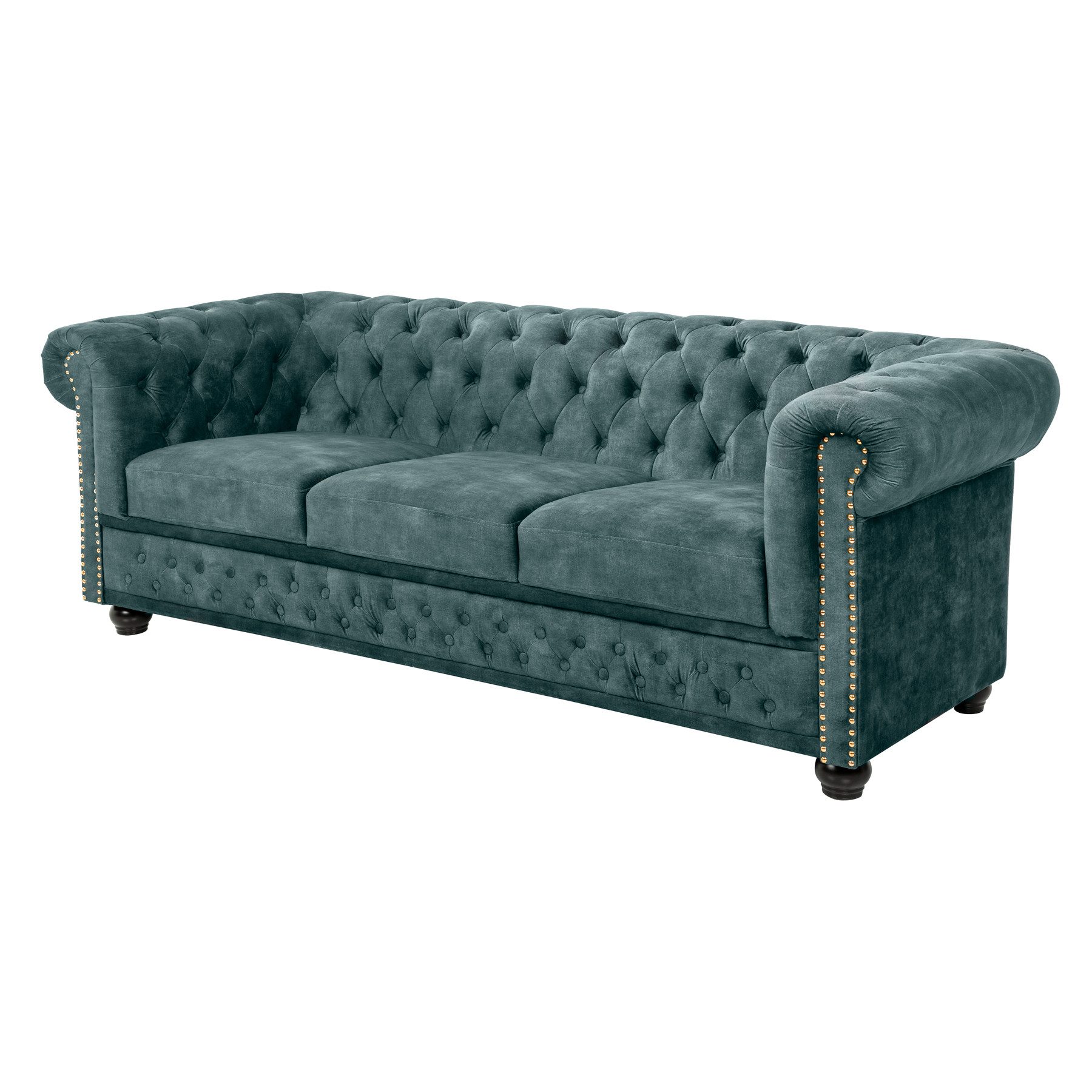 riess-ambiente Sofa CHESTERFIELD 205cm petrol, Einzelartikel günstig online kaufen