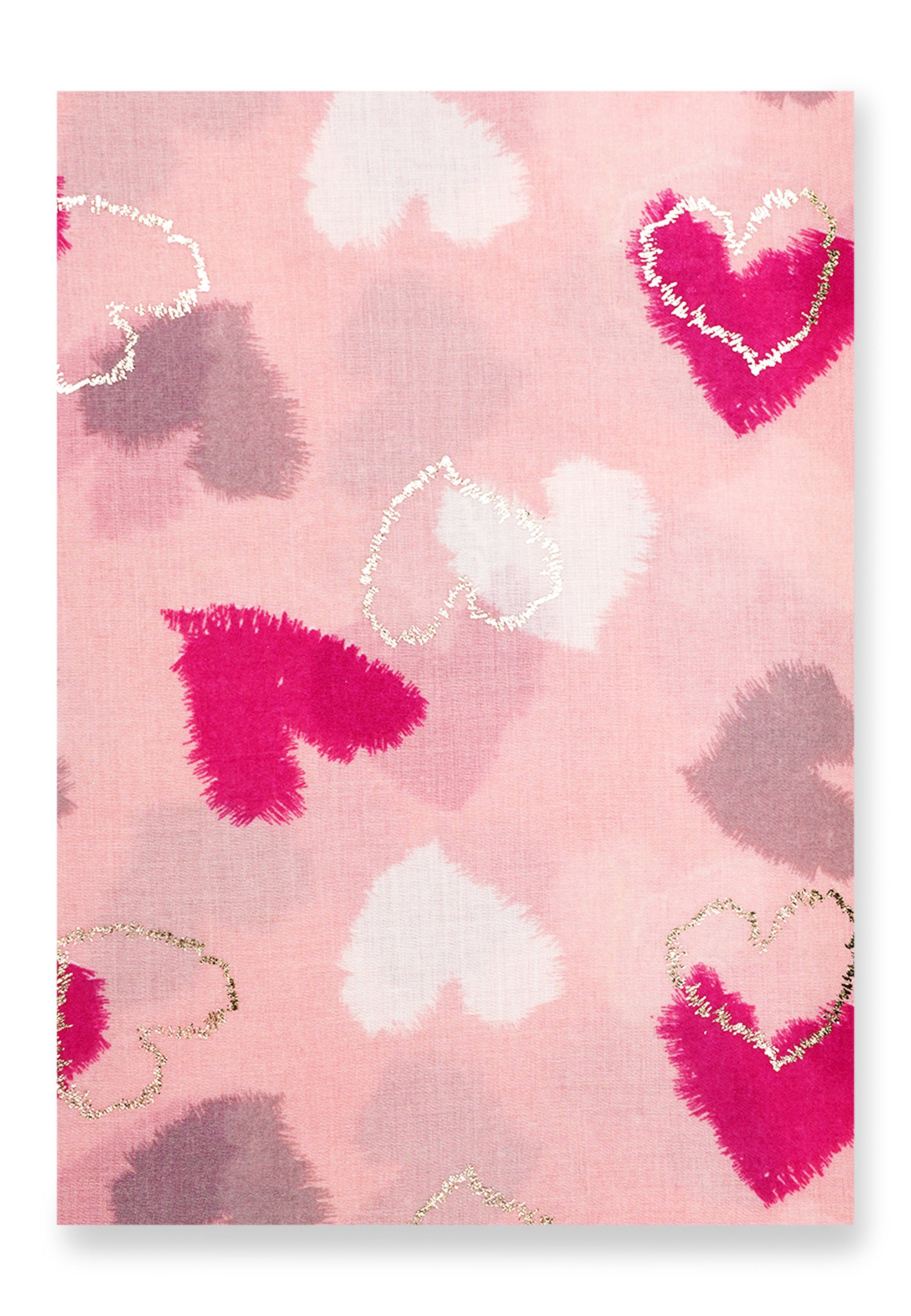 Harpa schönem Herzen-Print mit Modeschal rosa URA,