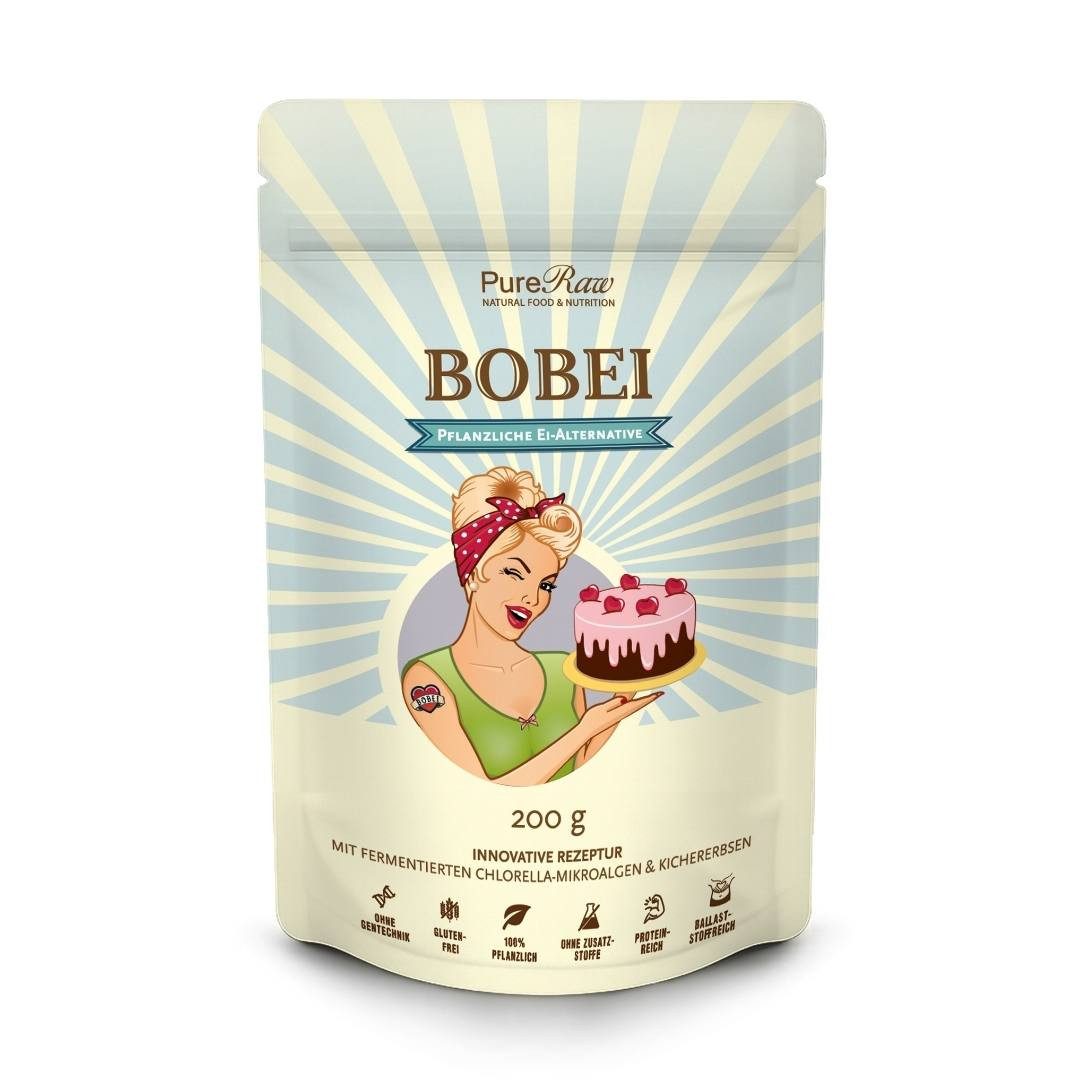 PureRaw Backzutat BOBEI, 1 x 200 g, Ei-Alternative, Ei-Ersatz