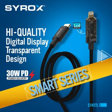 Syrox 30W Lightning Für Apple iPhone Digitalanzeige iPhone Ladekabel Smartphone-Kabel, (1200 cm)