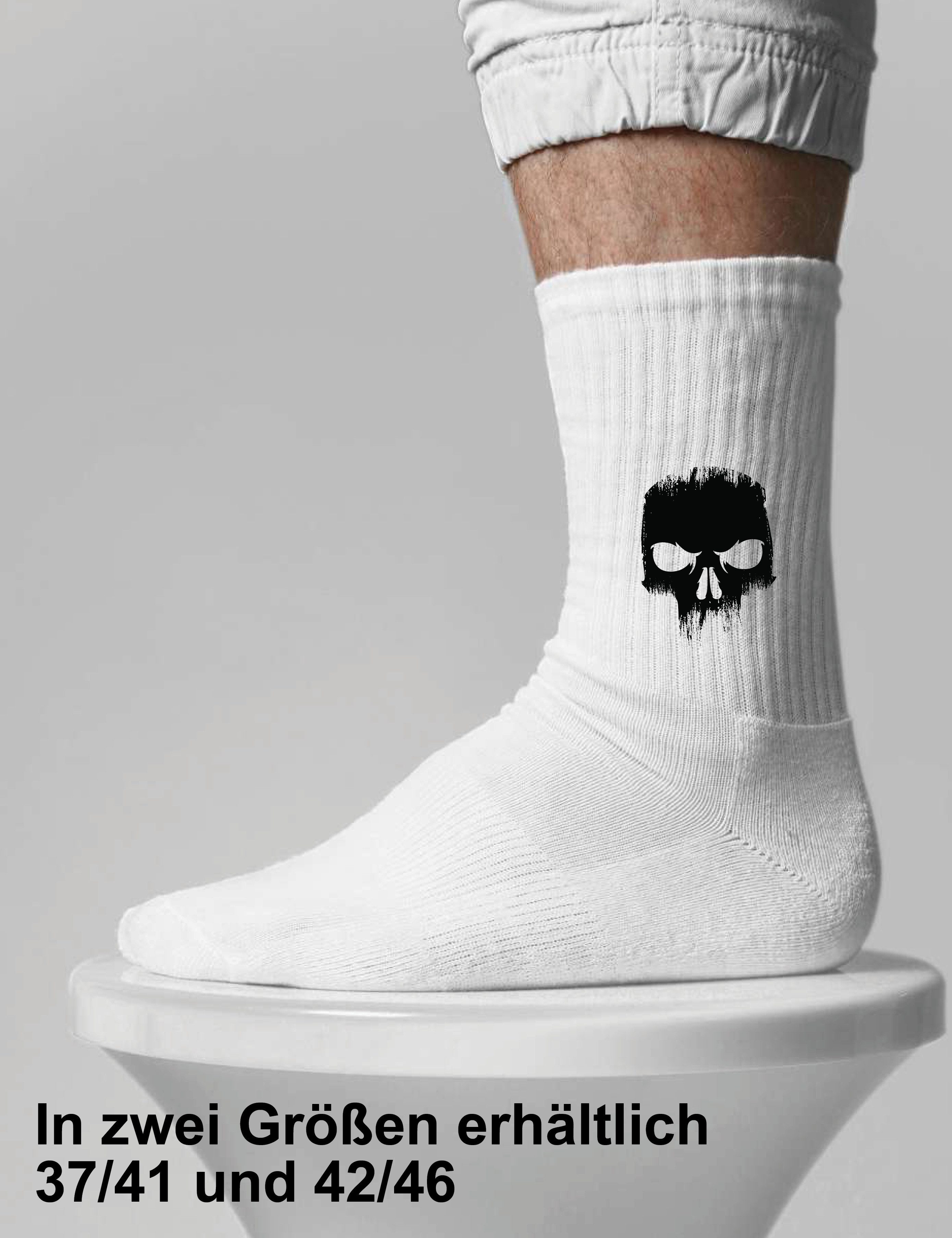 Youth Designz Tennissocken Unisex Socken "Angry Skull" Aufdruck lustig Geschenk Statement mit verstärkter Verse und Zehenbereich
