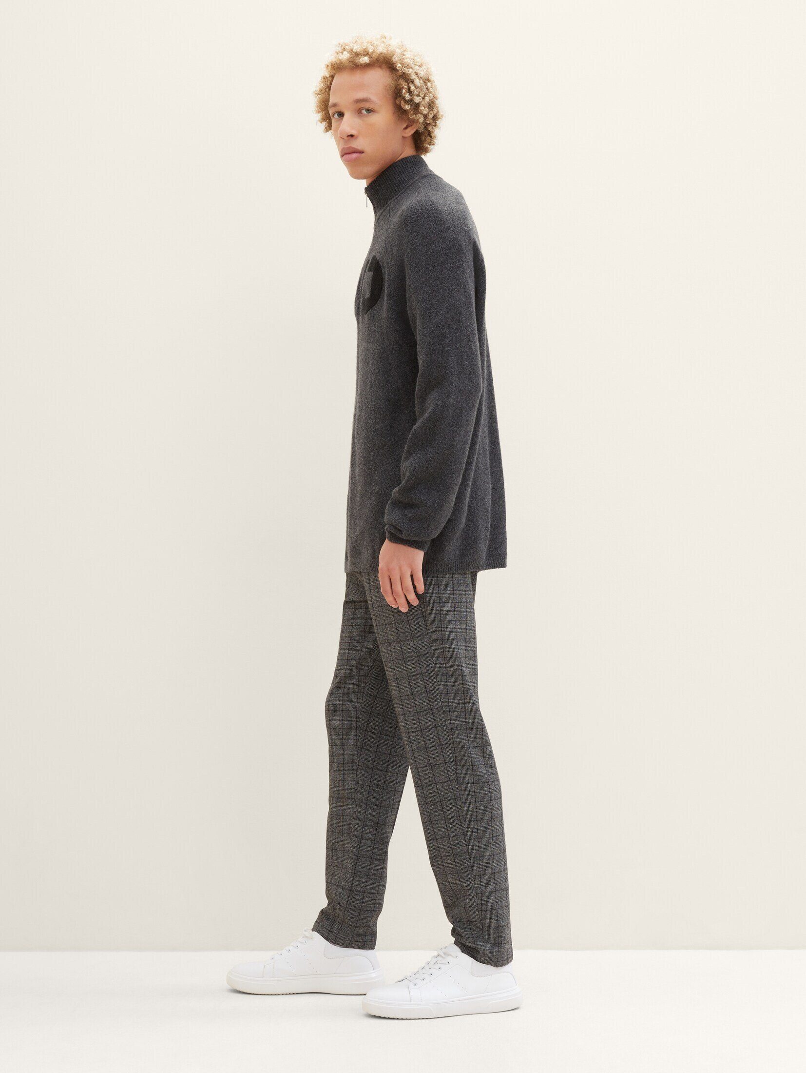 Tapered check TAILOR Relaxed Chinohose black Denim Chino TOM grindle