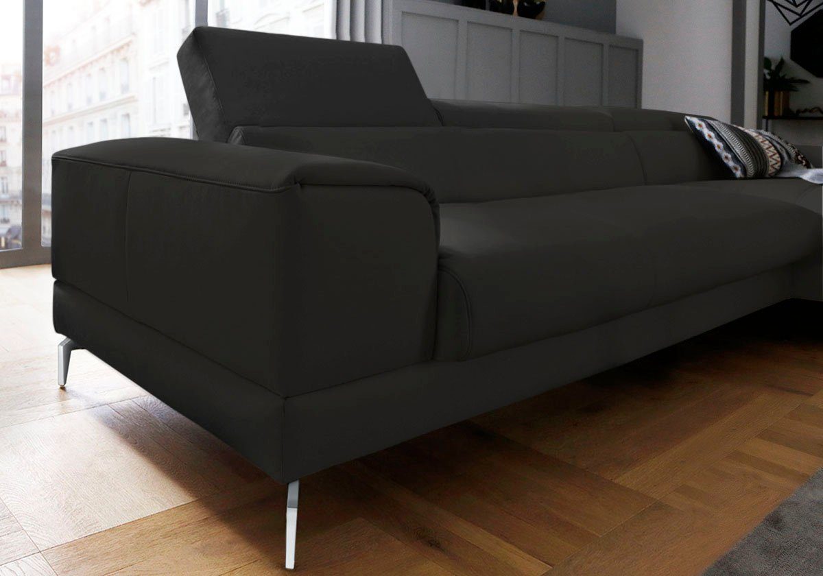 W.SCHILLIG Ecksofa piedroo, Designsofa mit tollem Sitzkomfort, elegant und bequem, L-Form, Kopfteilverstellung, wahlweise mit Sitztiefenverstellung, Breite 343cm
