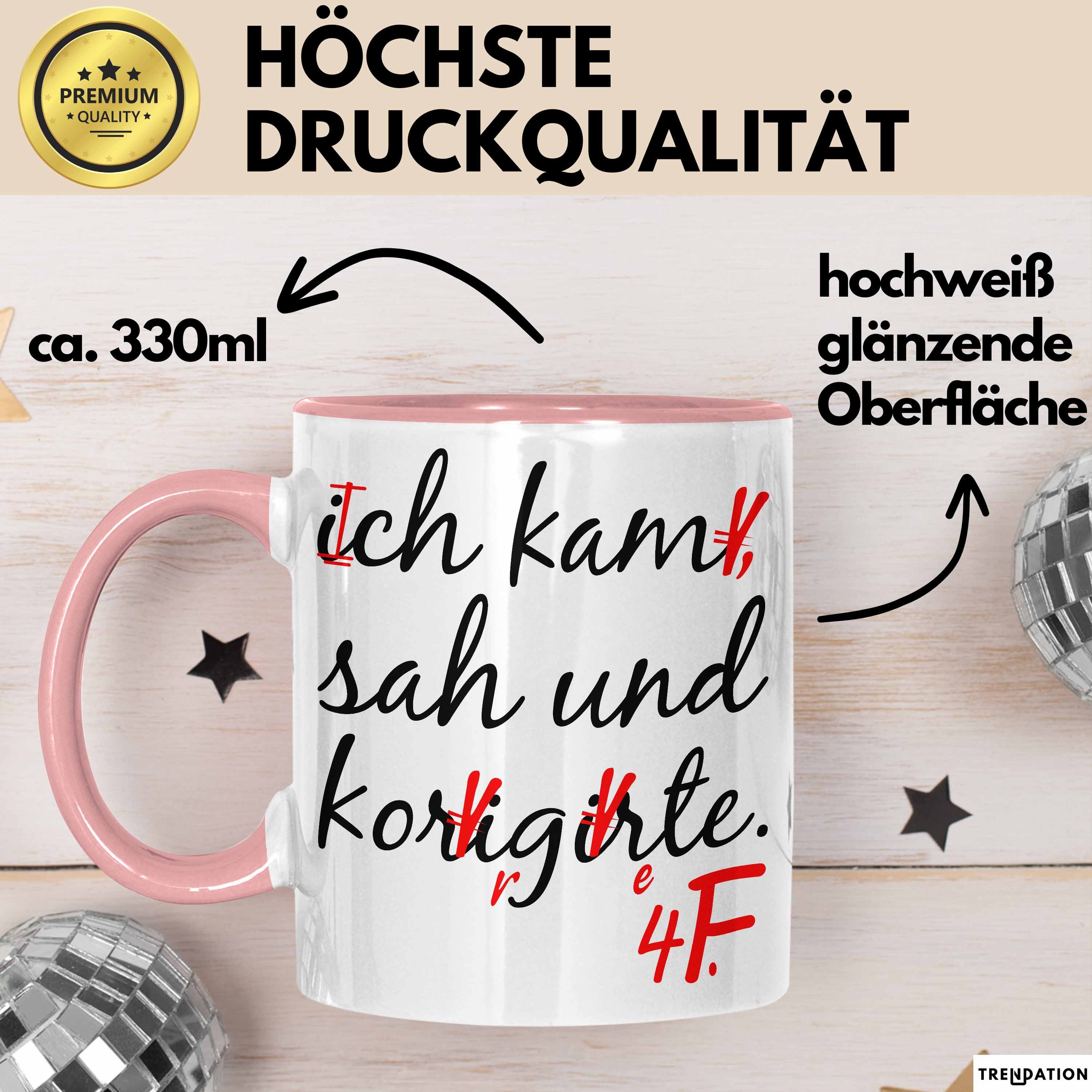 Trendation Tasse Deutschlehrer Unterricht Tasse Geschenk Lustige Geschenkidee Spruch Ic, Keramik