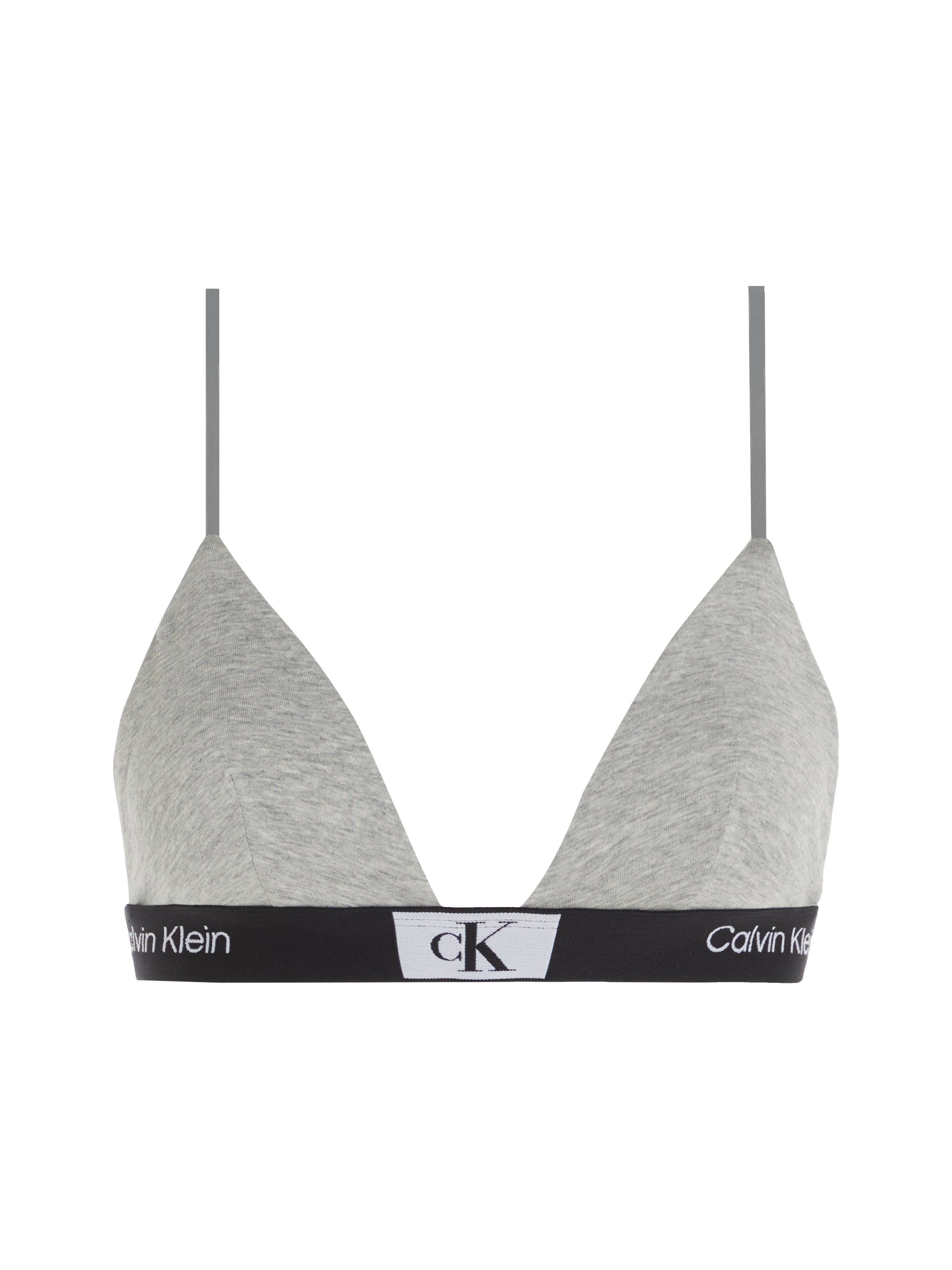 Underwear TRIANGLE mit GREY-HEATHER dem Unterband Logoschriftzügen Triangel-BH Klein Calvin auf UNLINED