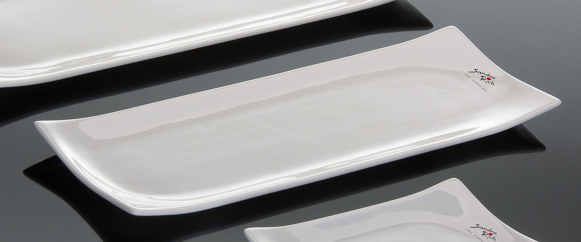 Sandra Rich Kerzentablett Porzellanschale Flat eckig von Sandra Rich