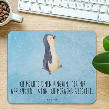 Mr. & Mrs. Panda Mauspad Pinguin marschieren - Eisblau - Geschenk, spazieren, Einzigartiges Ma (1-St), Rutschfest