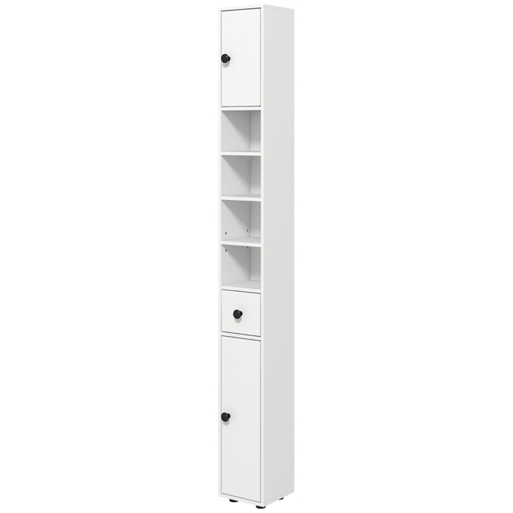 Hochschrank Badezimmerschrank schmal, Toilettenschrank mit Schublade