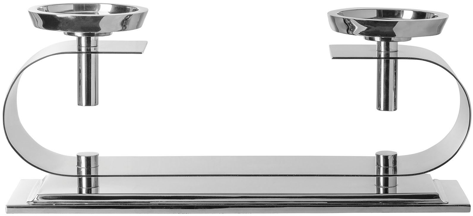 Fink Kerzenleuchter TWINSON (1 St), Stumpenkerzenhalter, 2-flammig, vernickelt