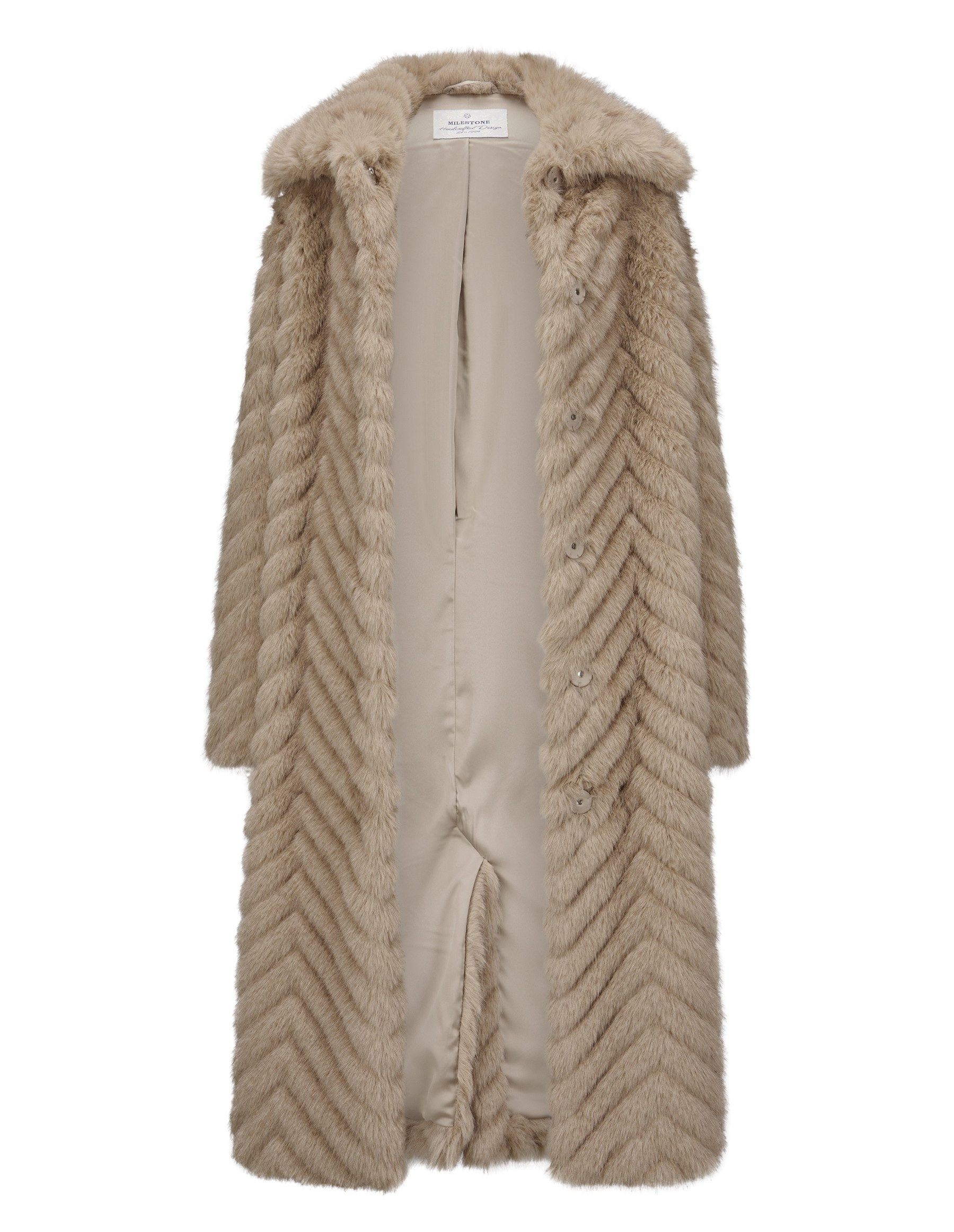 Milestone Fellimitatmantel MSAliya langer mondäner Fake Pelzmantel in geprä günstig online kaufen
