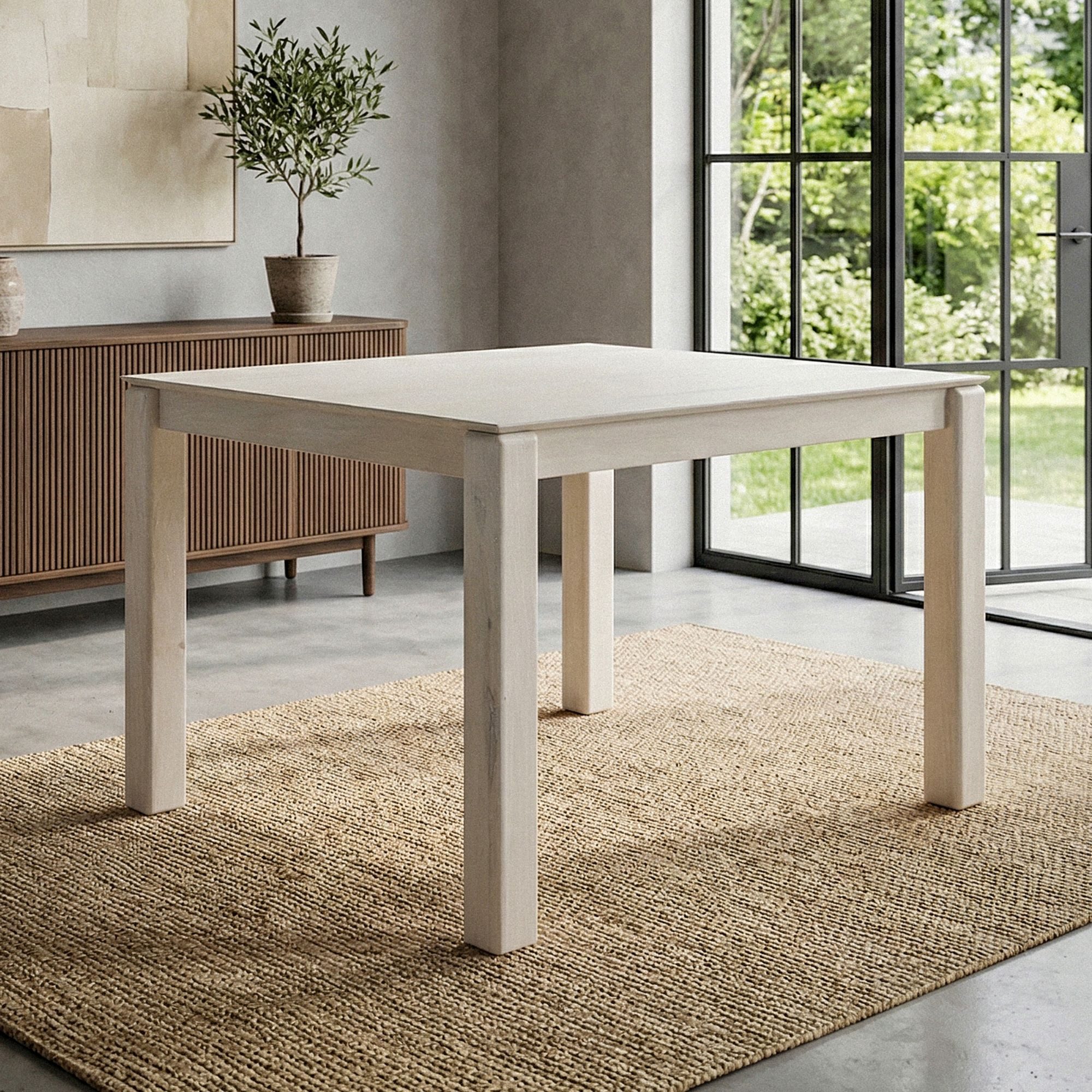 FINEBUY Esstisch FB115623 Esszimmertisch Küchentisch 4 Personen Holztisch Esszimmer (Natürliches Holzdesign mit klarer Form), Kompakte Tischlösung für kleine Essbereiche