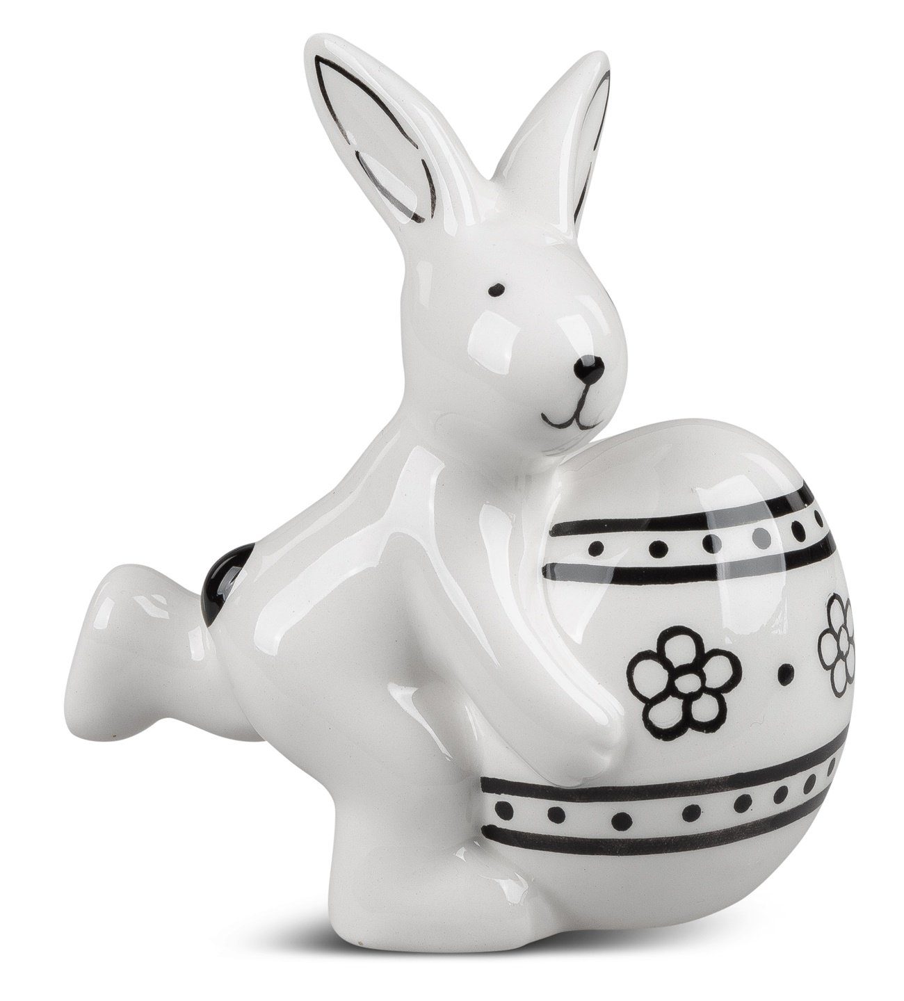 Osterhase Figur Osterdeko Porzellan Osterfigur Hase Kaninchen Ostern Deko Weiß 