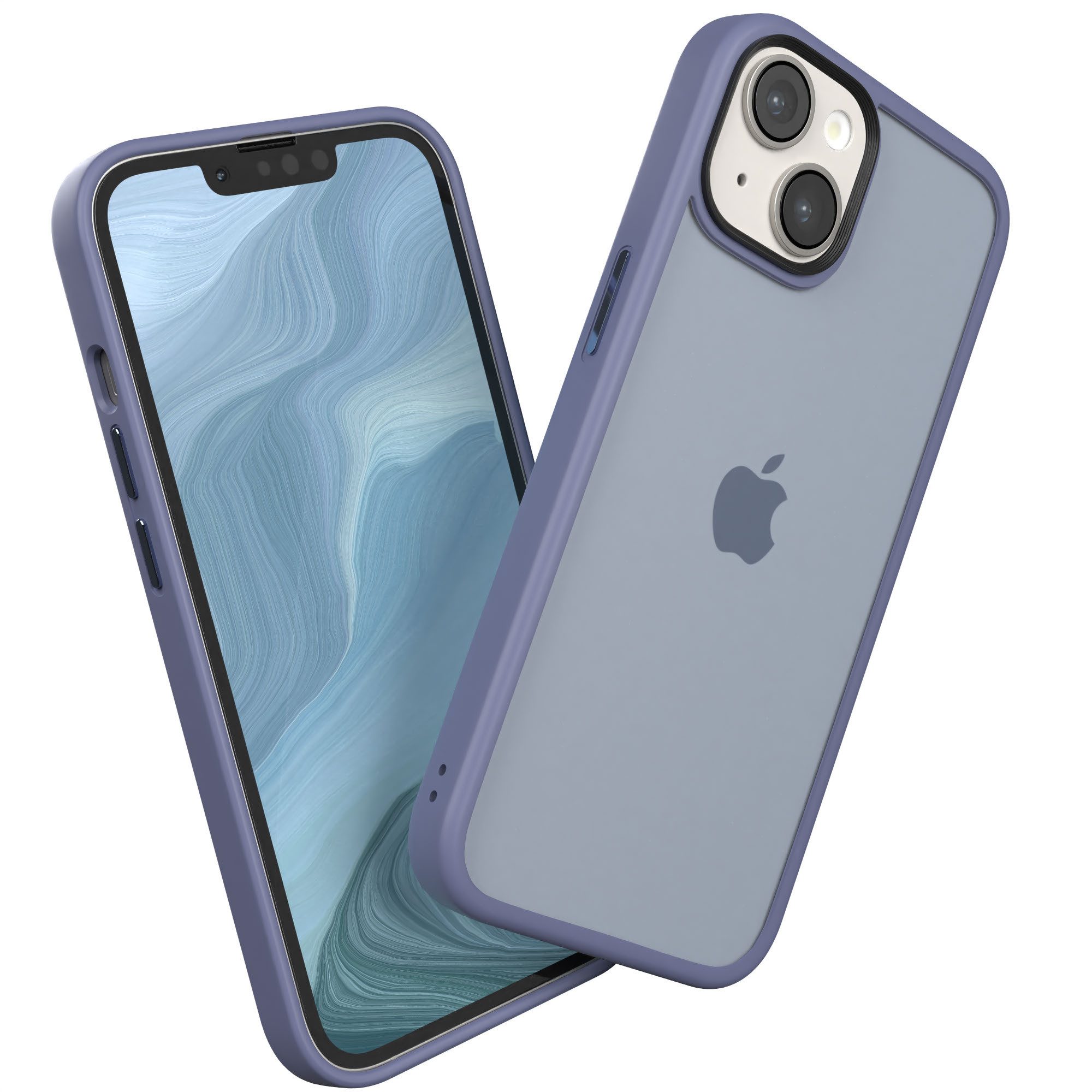 EAZY CASE Handyhülle Outdoor Case für Apple iPhone 14 / Apple iPhone 13 6,1 Zoll, Hybrid Handyhülle kratzfest Smart Slimcover Transparent Robust Blau