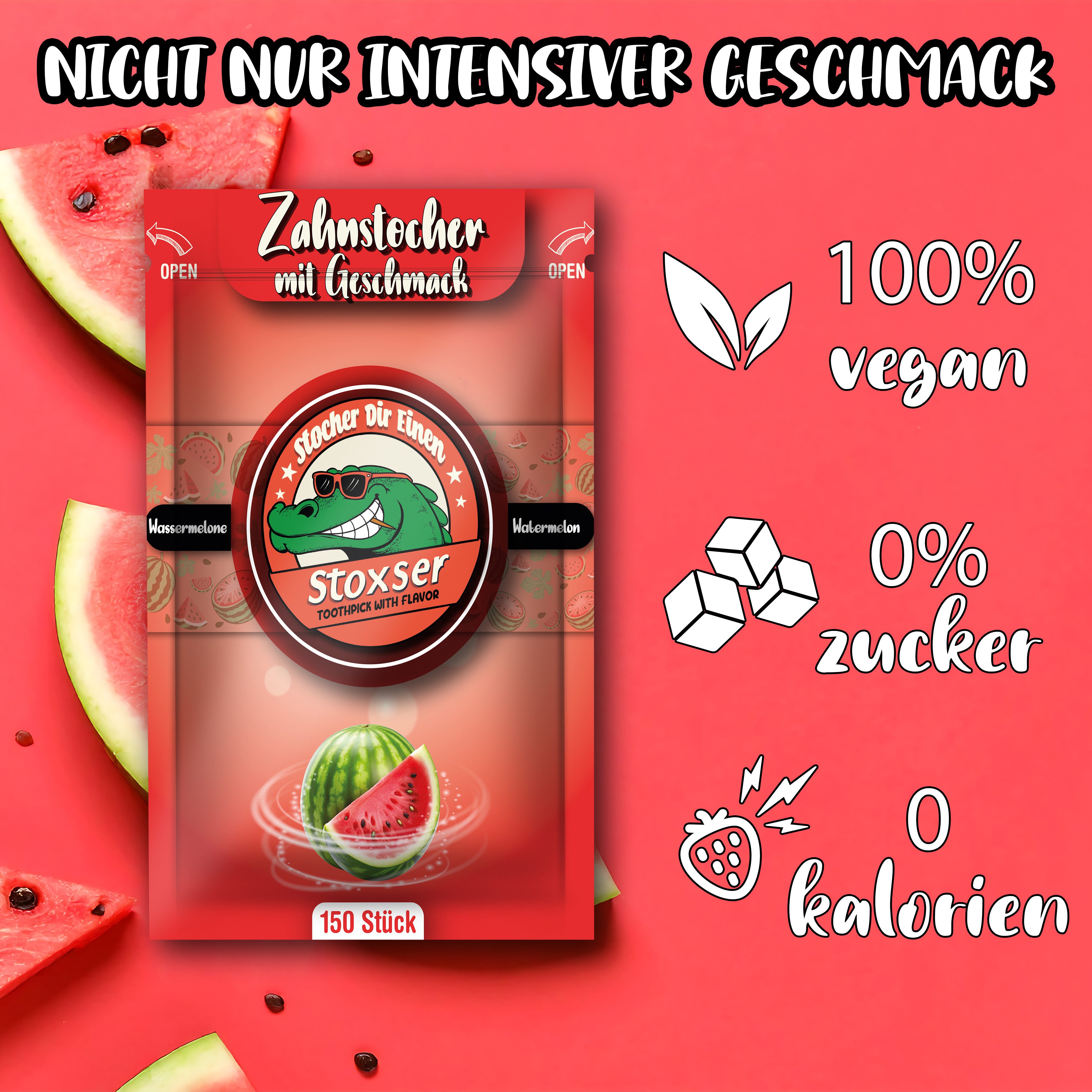 Stoxser Mundpflegecenter Stoxser 750x Zahnstocher mit Geschmack 5er Pack, Kein Kaugummi Unterstützend zu Zahnpasta Zahnseide Zuckerfrei