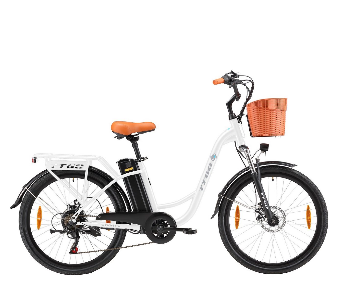 Thumbnail - DOTMALL E-Bike Cityrad E Bike 26 Zoll TTGO 250W 36V 14.5Ah City Elektrofahrrad mit blauem
