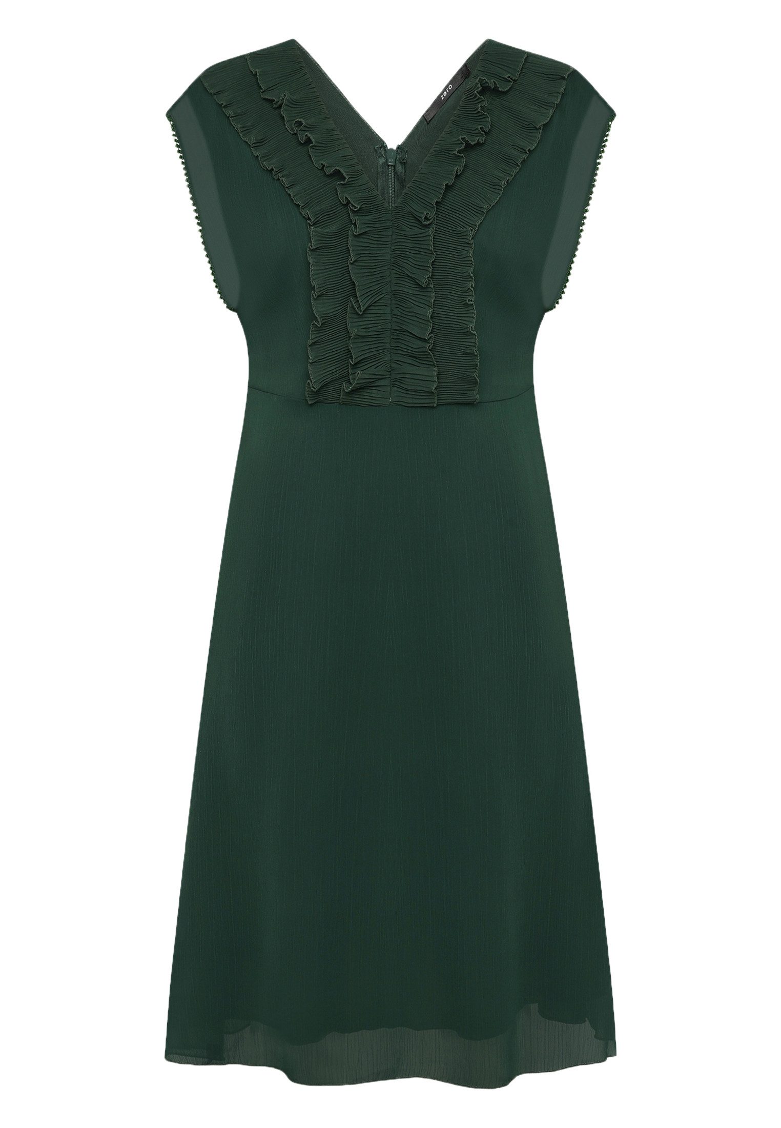 Zero Chiffonkleid Damen mit Rüschen Perlen