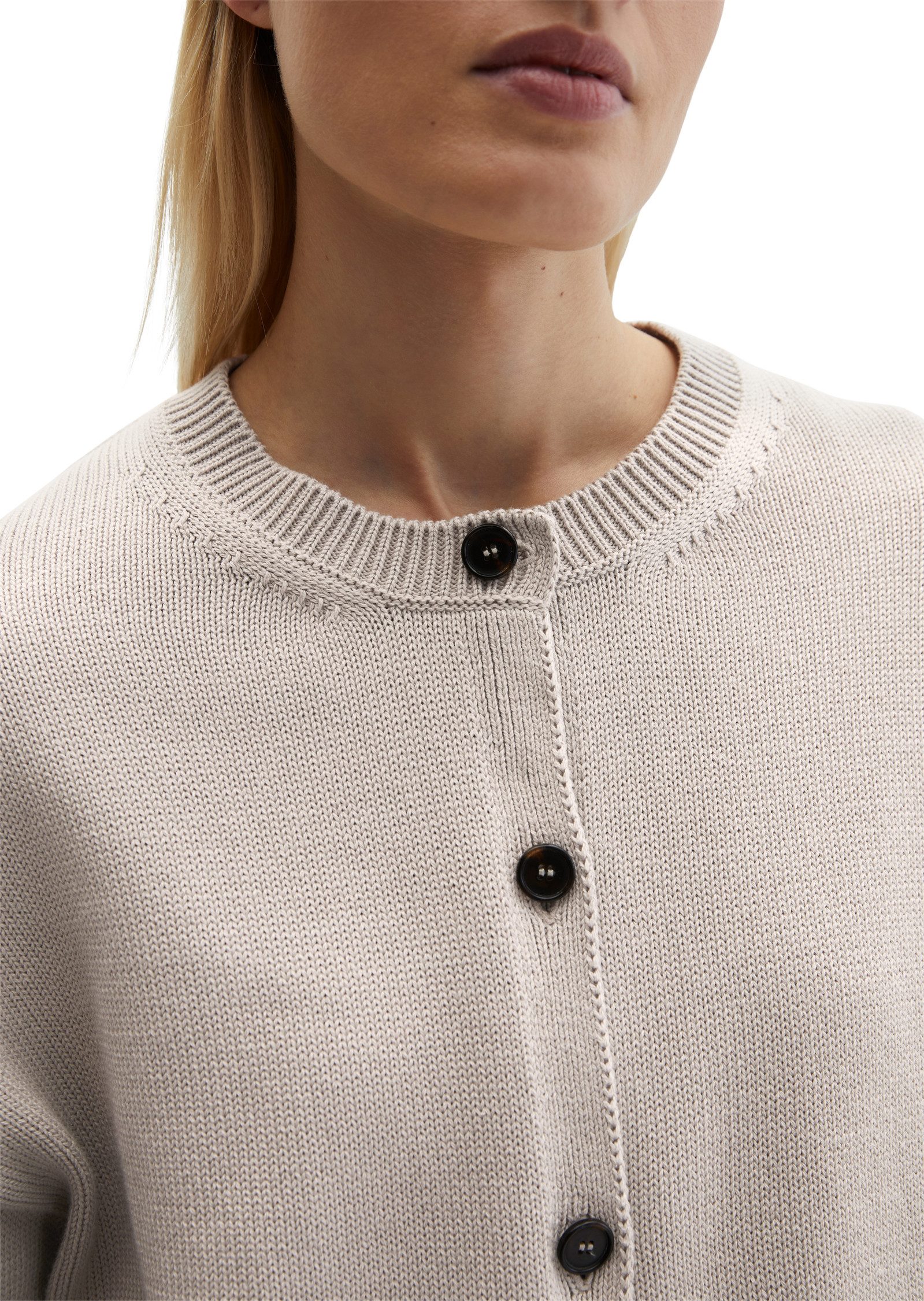 Marc O'Polo Strickjacke softe Qualität, Oversize, mit Rollsäumen