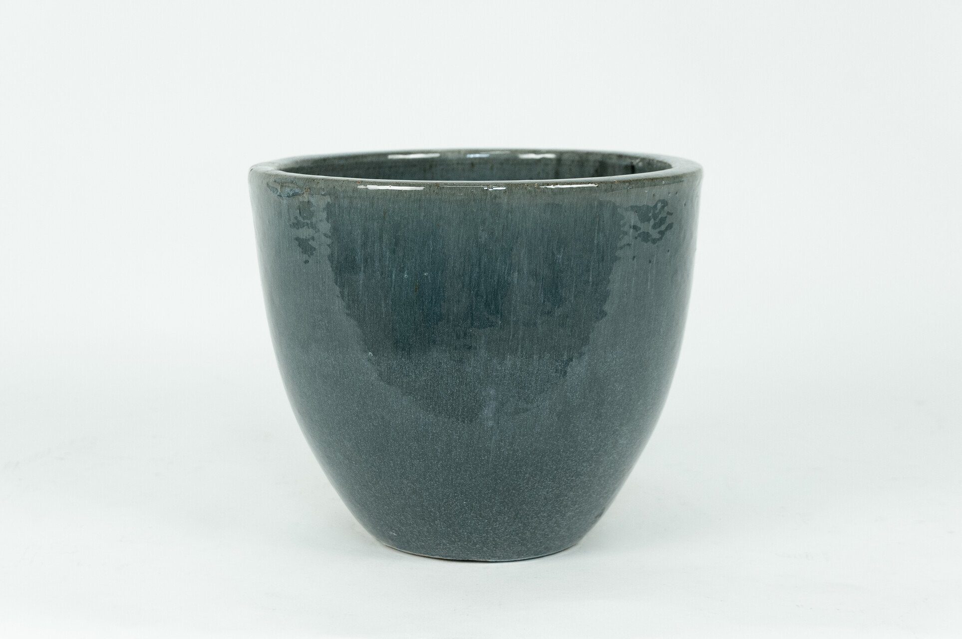 Keramik "EggPot" Frostfest Falling Grau, Blumentopf Pflanzkübel 100% 37x34cm Teramico