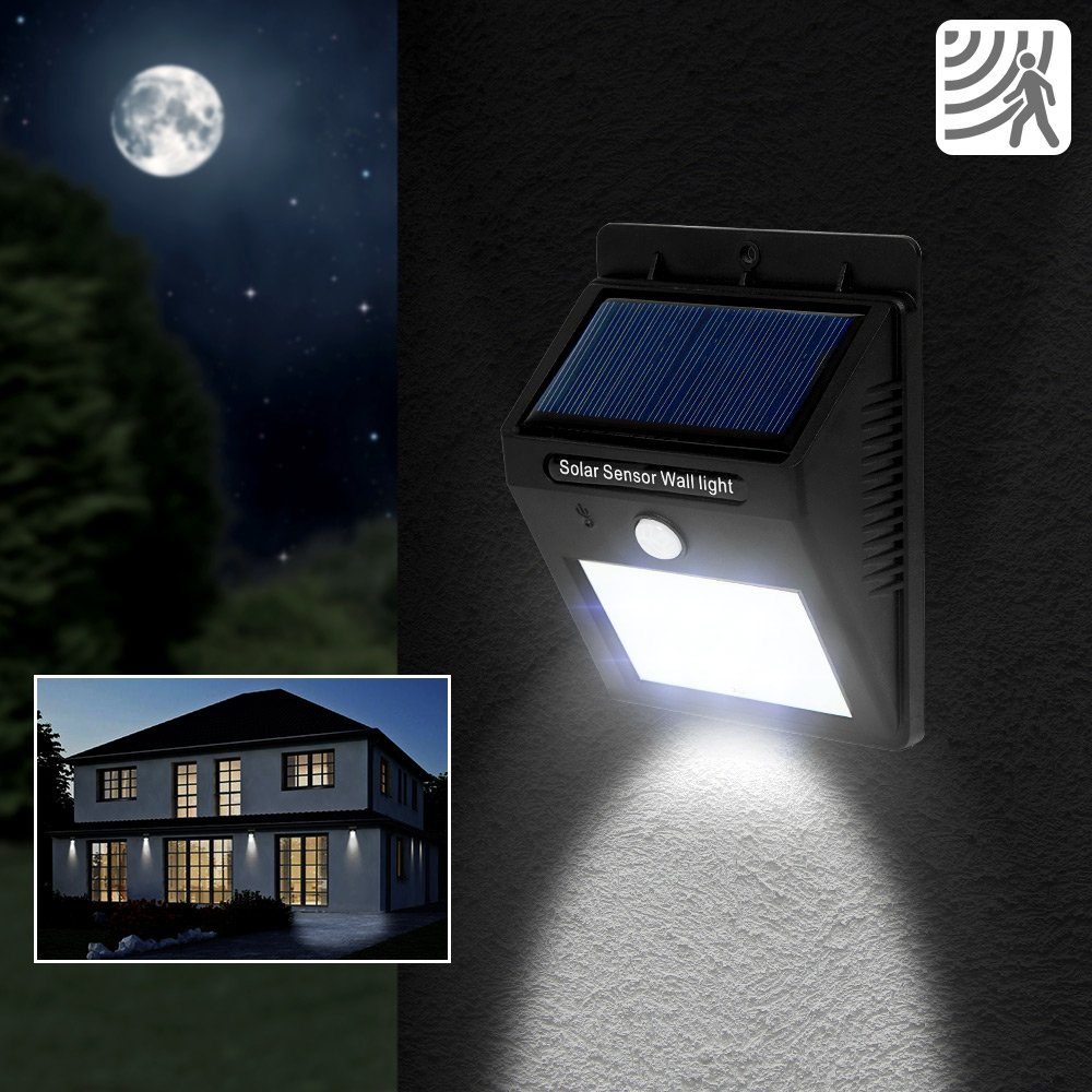 LED, Bewegungsmelder, mit Bewegungsmelder, Solar Gartenstrahler LED Energiesparend Leuchte LED tectake