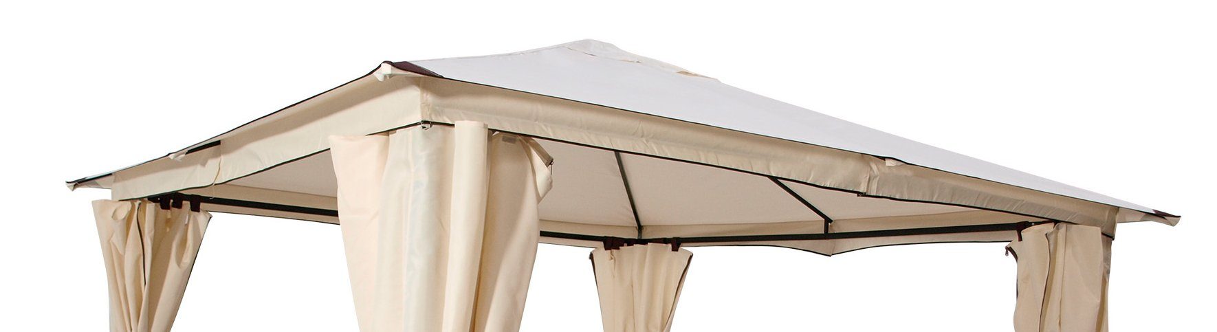 DEGAMO Pavillon-Ersatzdach VENEZIA, 250,00 g/m², 300x300cm, Polyester PVC-beschichtet ecru, wasserdicht