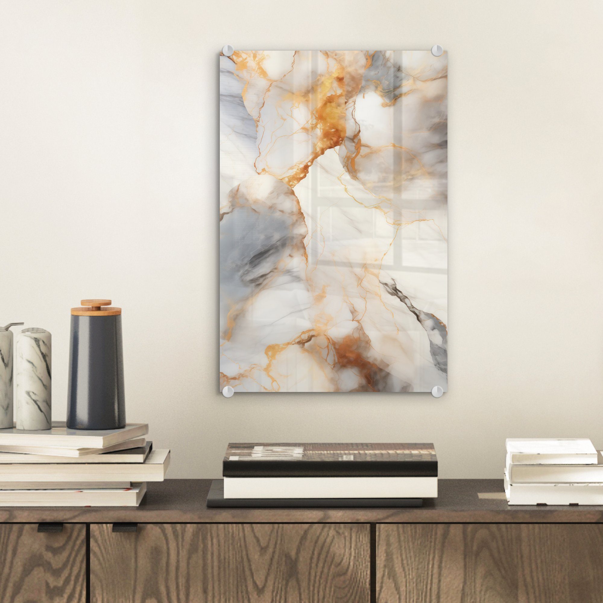 MuchoWow Acrylglasbild Marmor - Grau - günstig online kaufen