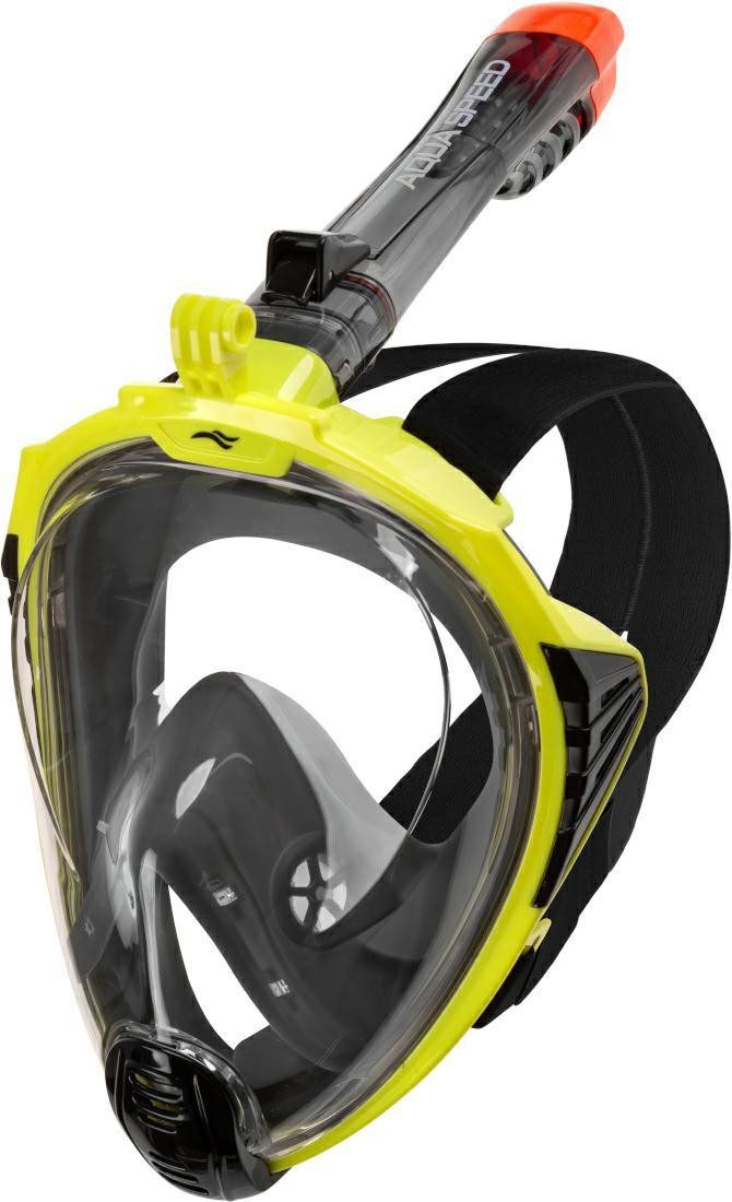 Aqua Speed Schnorchel Full Face Schnorchelmaske: 180° Panorama-Sicht & Ultra-Dry-Technologie (Schnorchelmaske inkl. Tragebeutel & Action-Cam-Halterung), Hergestellt aus stoßfestem Polycarbonat für maximale Sicherheit