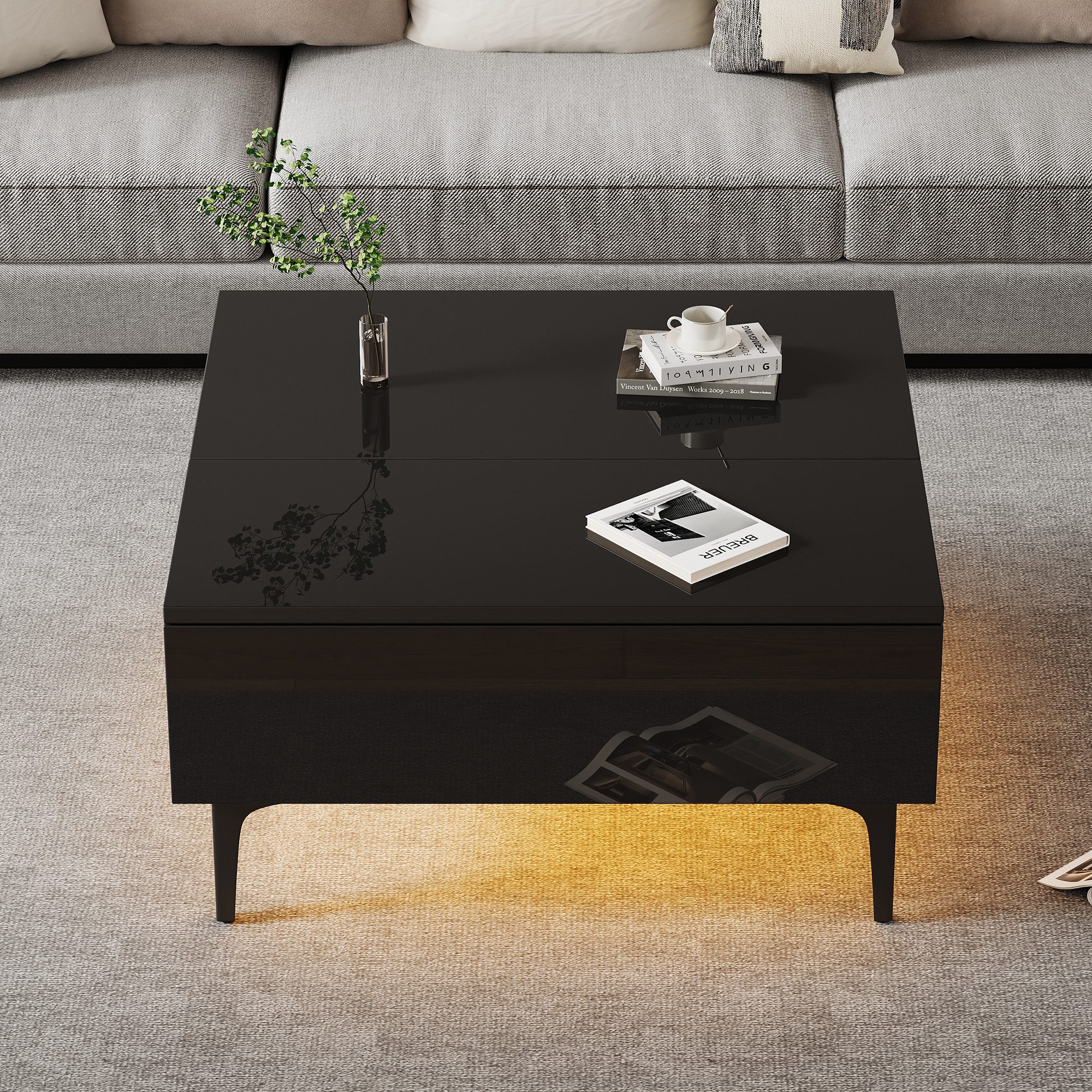 HAUSS SPOLE Couchtisch höhenverstellbarer LED-Kaffeetisch mit günstig online kaufen