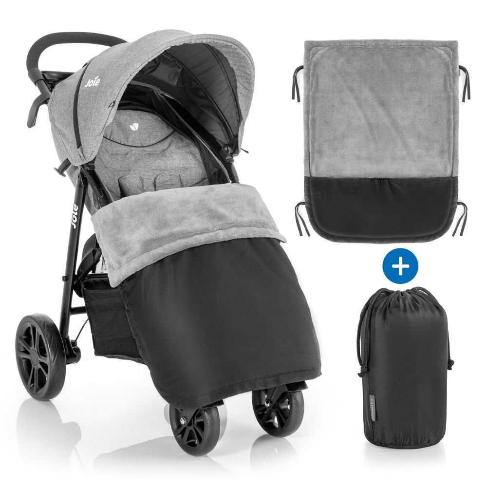 Zamboo Fußsack Schwarz, Universal Fleece Decke für Kinderwagen, Buggy & Sportwagen Beindecke