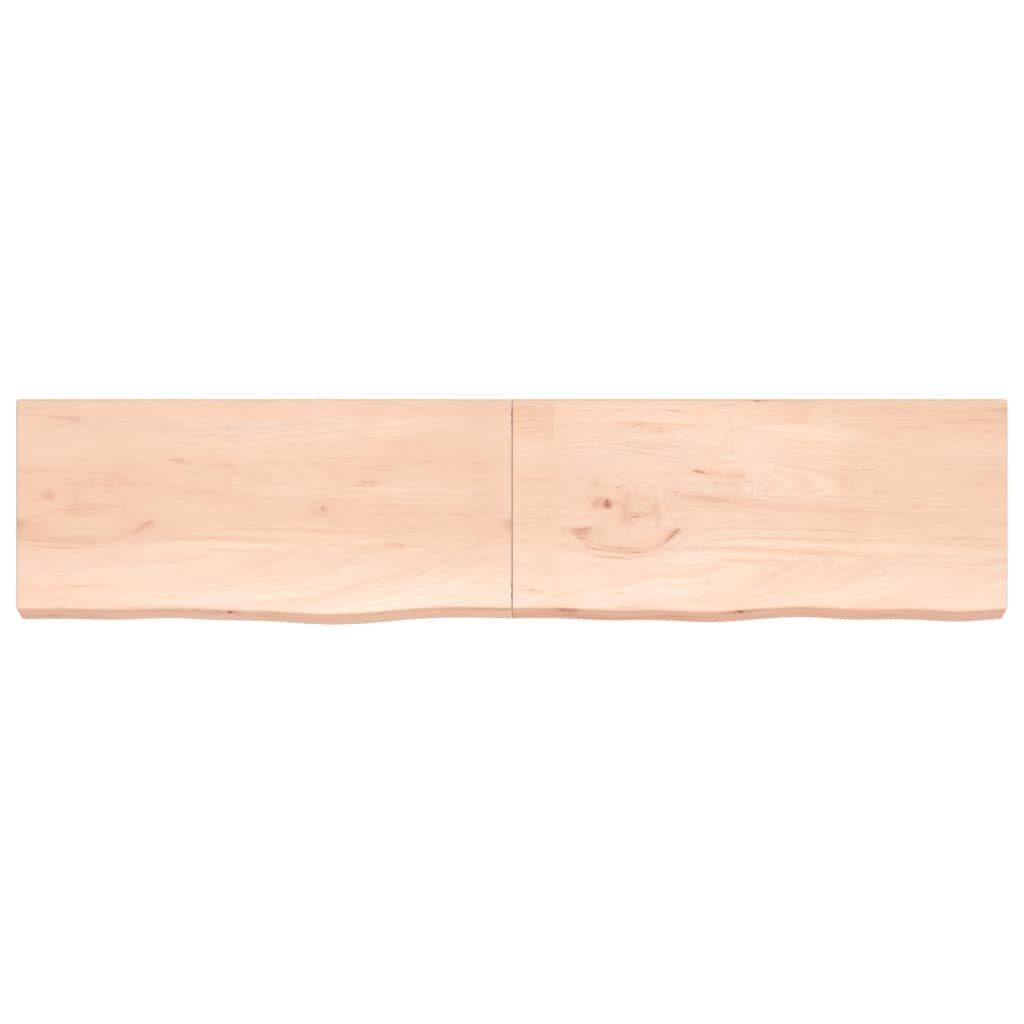 furnicato Tischplatte 220x50x(2-6) cm Massivholz Eiche Unbehandelt