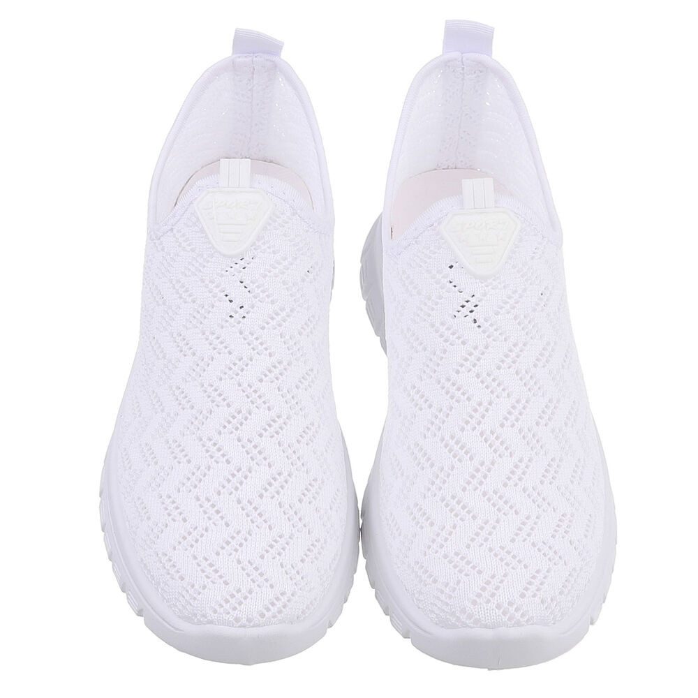 Ital-Design Sportlicher Damenschuh mit atmungsaktivem Obermaterial Slip-On Sneaker (88843487) Keilabsatz/Wedge Sneakers Low in Weiß