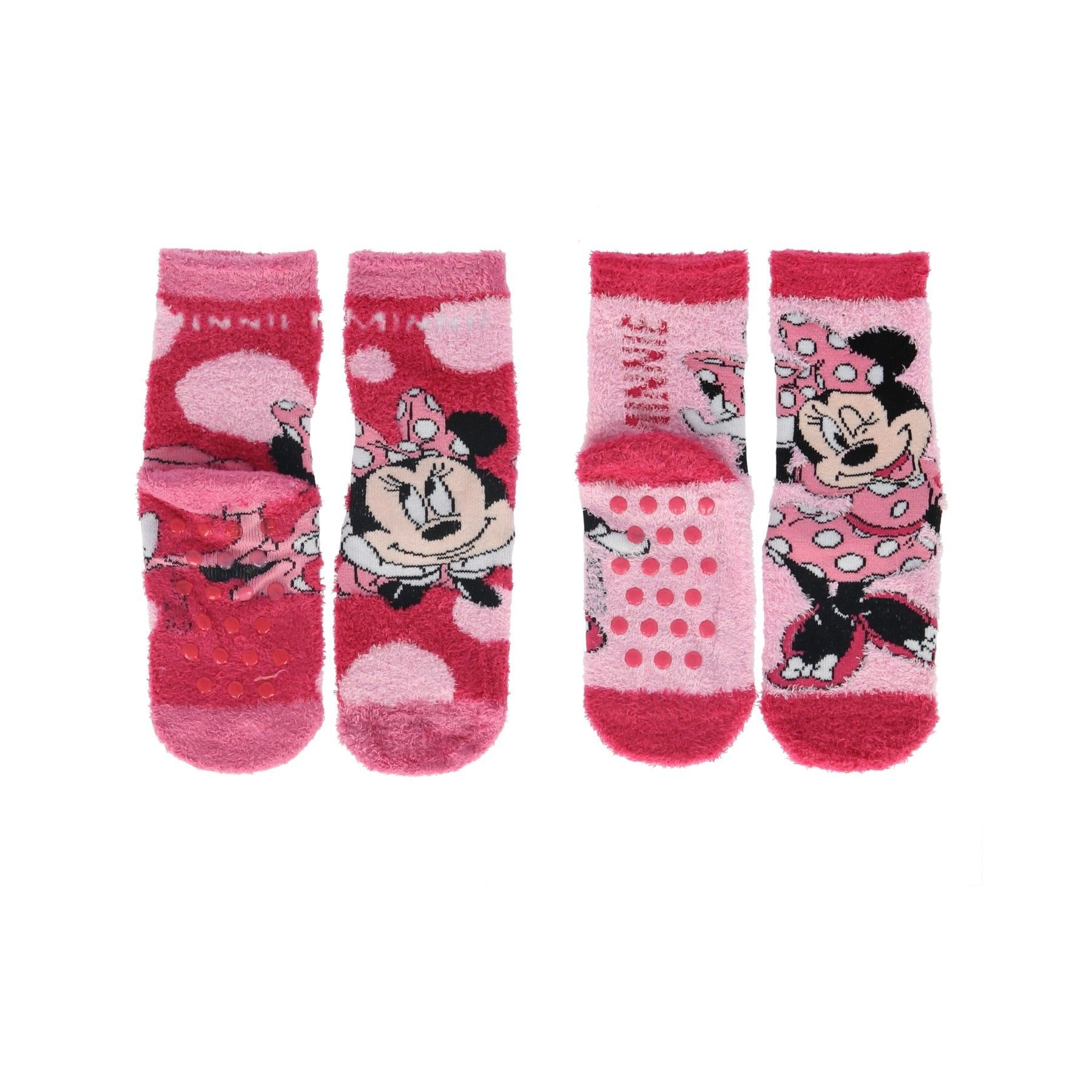 Disney Minnie Mouse Socken Kinder Socken – 2er-Pack Flauschige Kuschelsocken