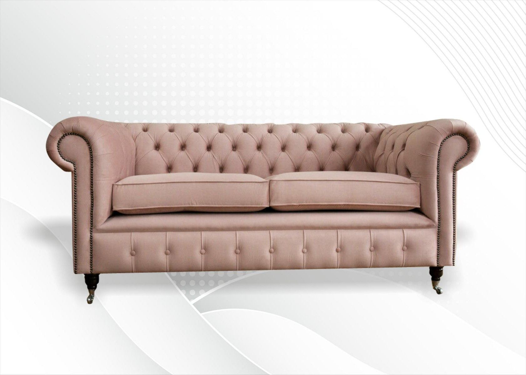 Xlmoebel Chesterfield-Sofa Design Polster Sofa 3-Sitzer Couch aus Textil Stoff, 1 Teile, Made in Europa