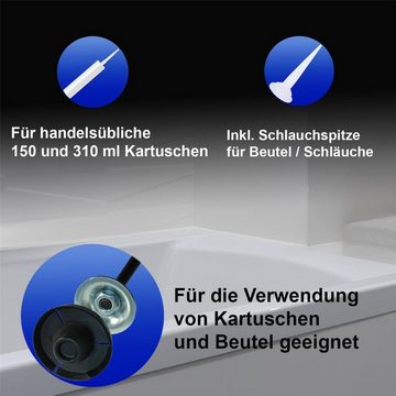 Beyer&Otto Kartuschenpistole Aluminium Kartuschenpresse, inkl. Schlauchspitze für Beutel, 400 ml