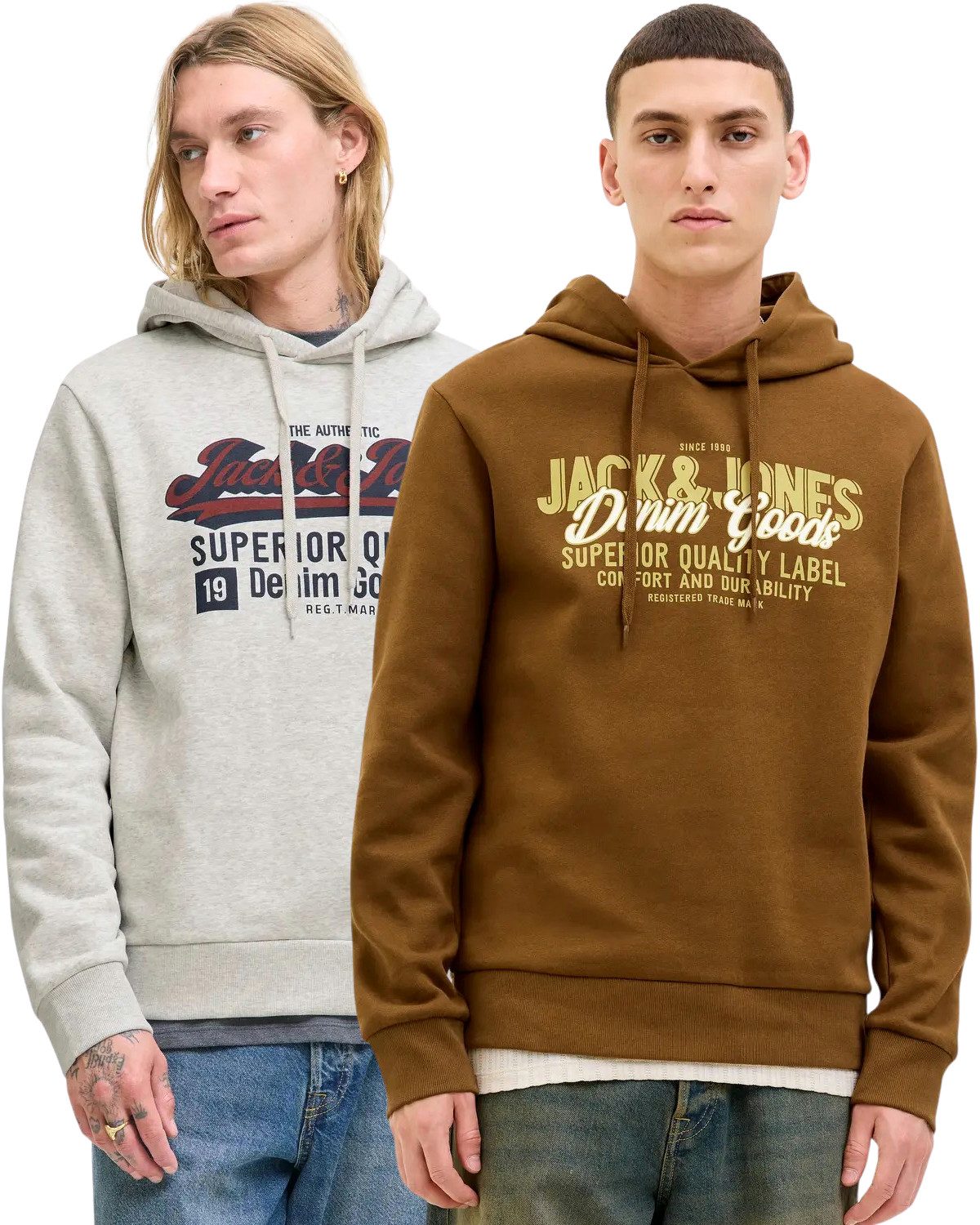 Jack & Jones Kapuzenpullover stilvolle Hoodies mit Logoprint (Spar Set, Dop günstig online kaufen