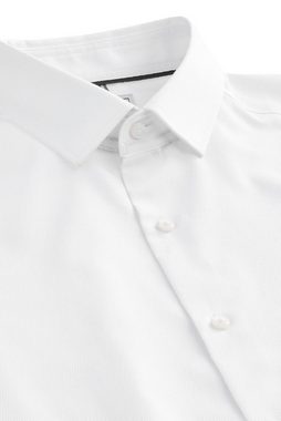 Next Langarmhemd Slim Fit Hemd mit Struktur + doppelten Manschetten (1-tlg)