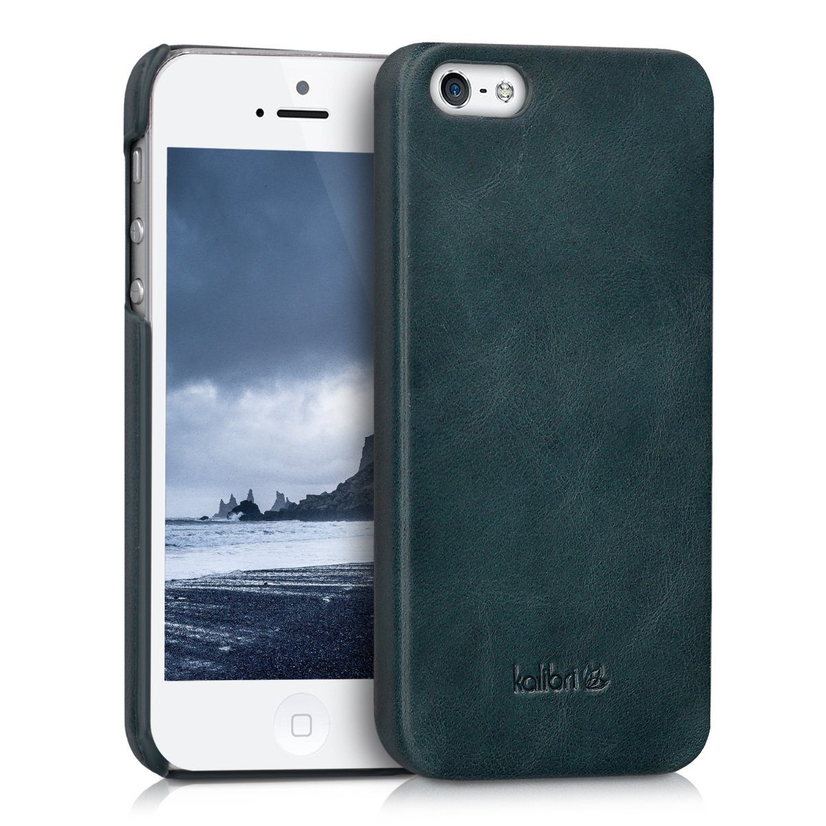 kalibri Handyhülle, Hülle für Apple iPhone SE (1.Gen 2016) / 5 / 5S - Leder  Handy Cover Case - Hardcover Schutzhülle