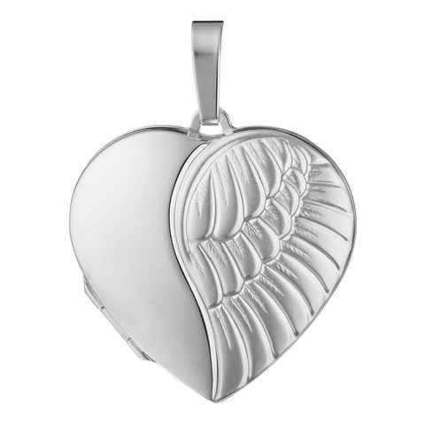 JOBO Medallionanhänger Anhänger Medaillon Herz Flügel, 925 Silber