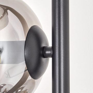 hofstein Stehlampe Stehlampe aus Metall/Glas in Schwarz/Rauchfarben/Klar, ohne Leuchtmittel, Leuchte mit Glasschirmen (15cm),Schalter, 4 x E14, ohne Leuchtmittel