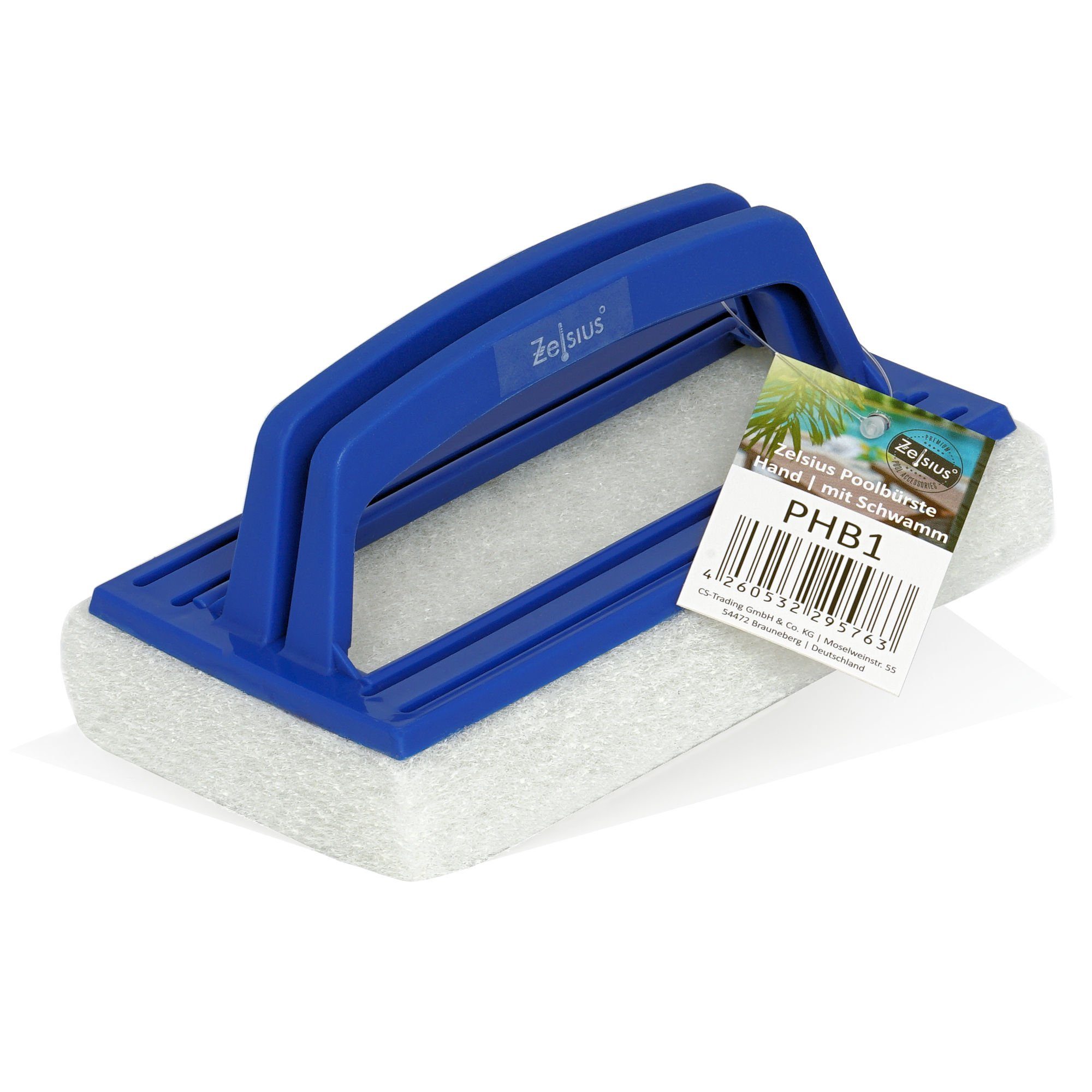 Poolbürste Poolschwamm mit Griff, 14,5 x 9 x 6,5cm Pool Handbürste mit Schwamm
