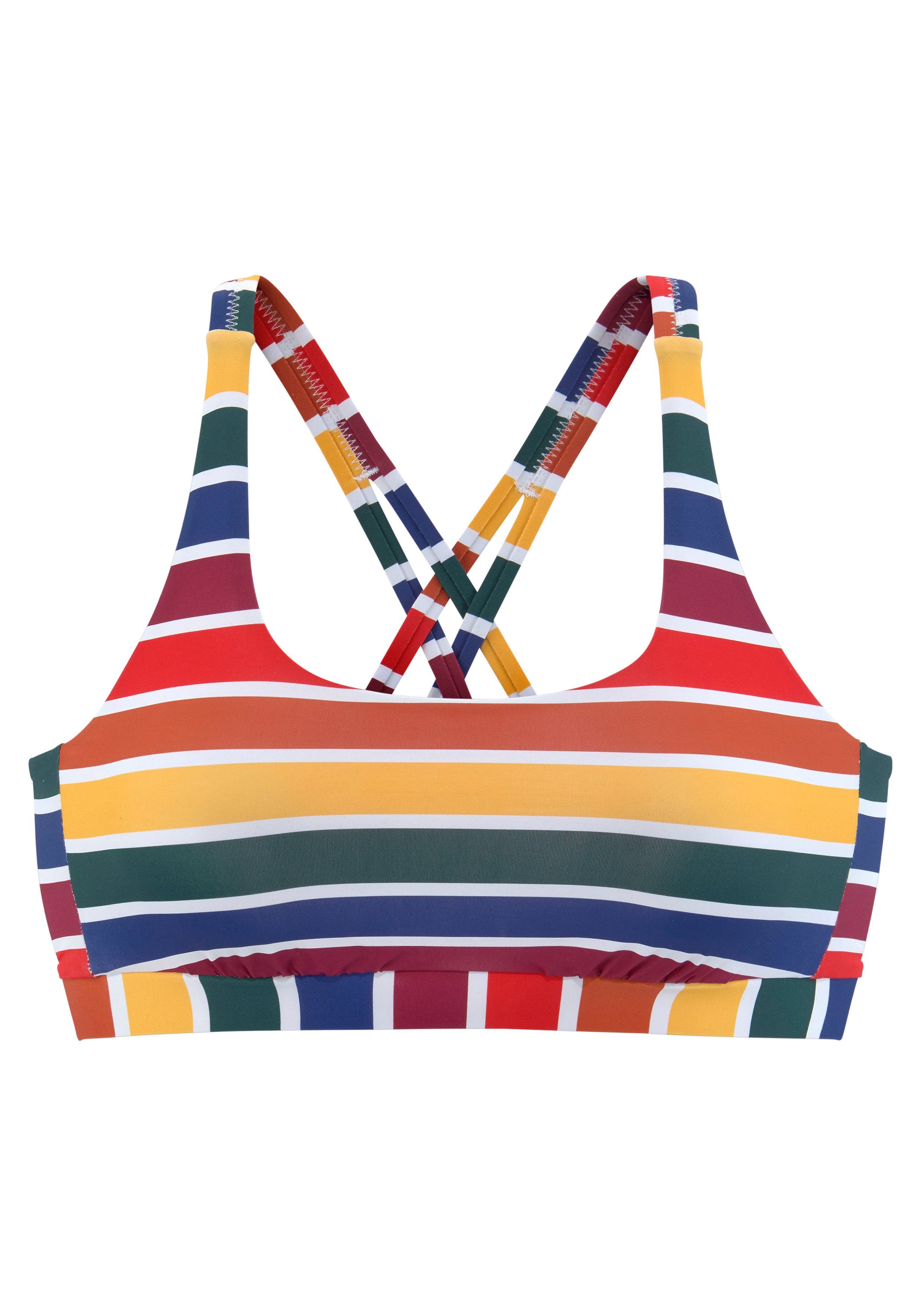 Wäsche/Bademode Bikinis LASCANA Bustier-Bikini-Top Rainbow Collection, mit gekreuzten Trägern