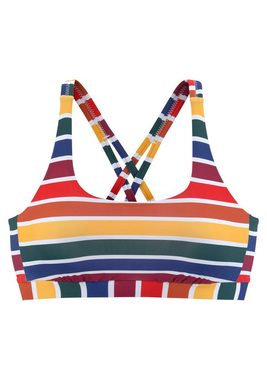 LASCANA Bustier-Bikini-Top Rainbow Collection, mit gekreuzten Trägern