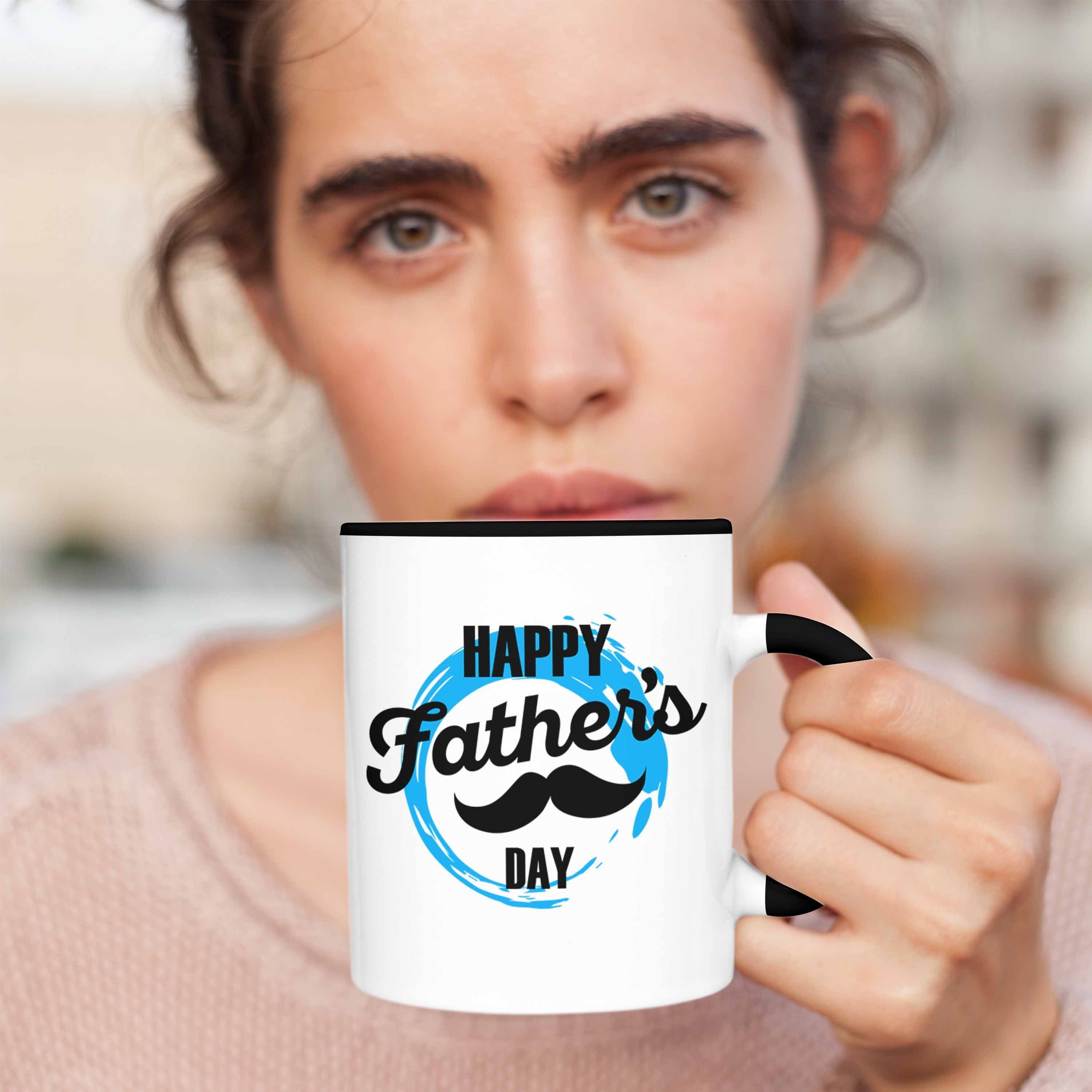 Papa Geschenk Tasse für für Vatertag Happy Trendation den Father's Day Tasse Schwarz