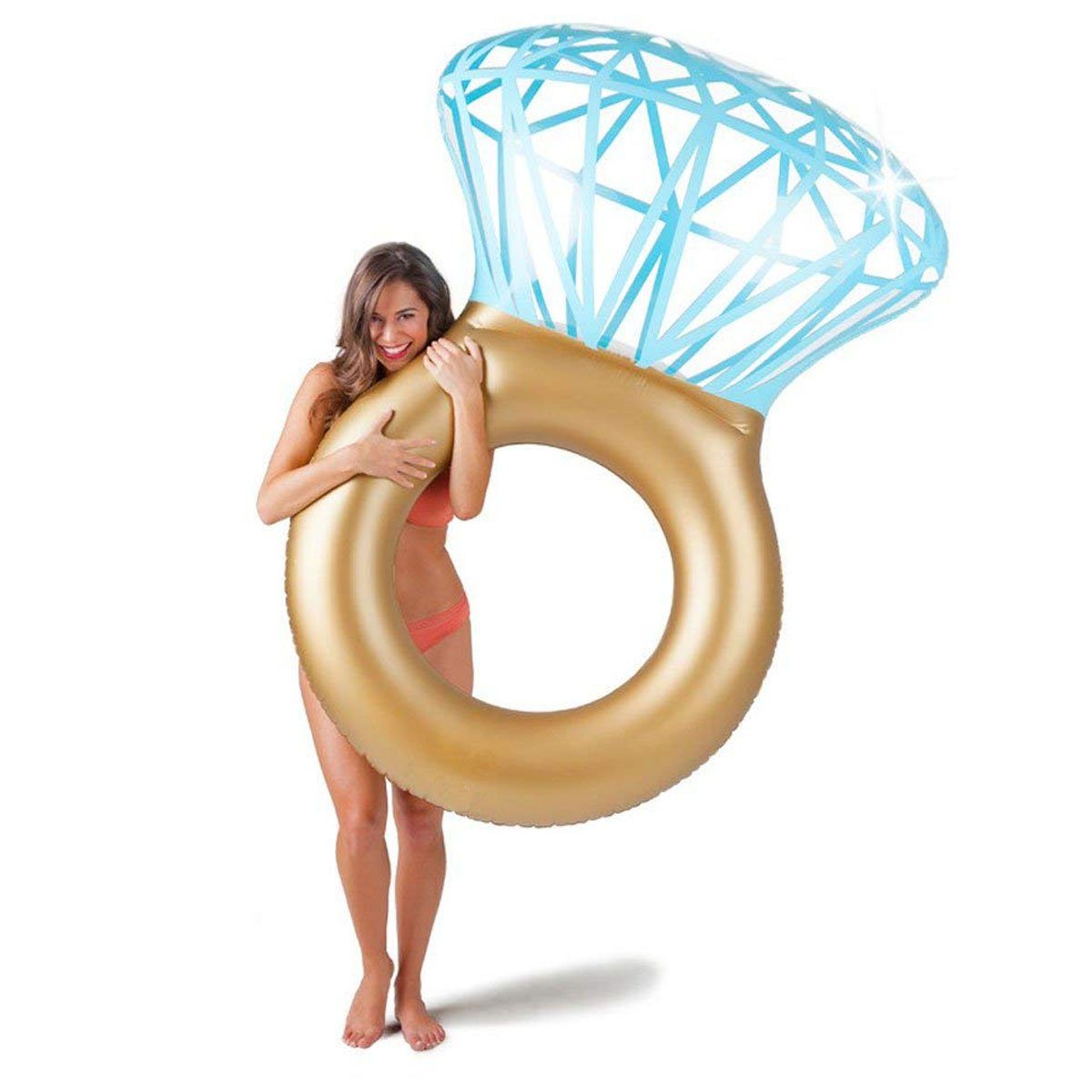 Goods+Gadgets Luftmatratze Aufblasbarer Diamantring Schwimmreifen, Schwimmr günstig online kaufen